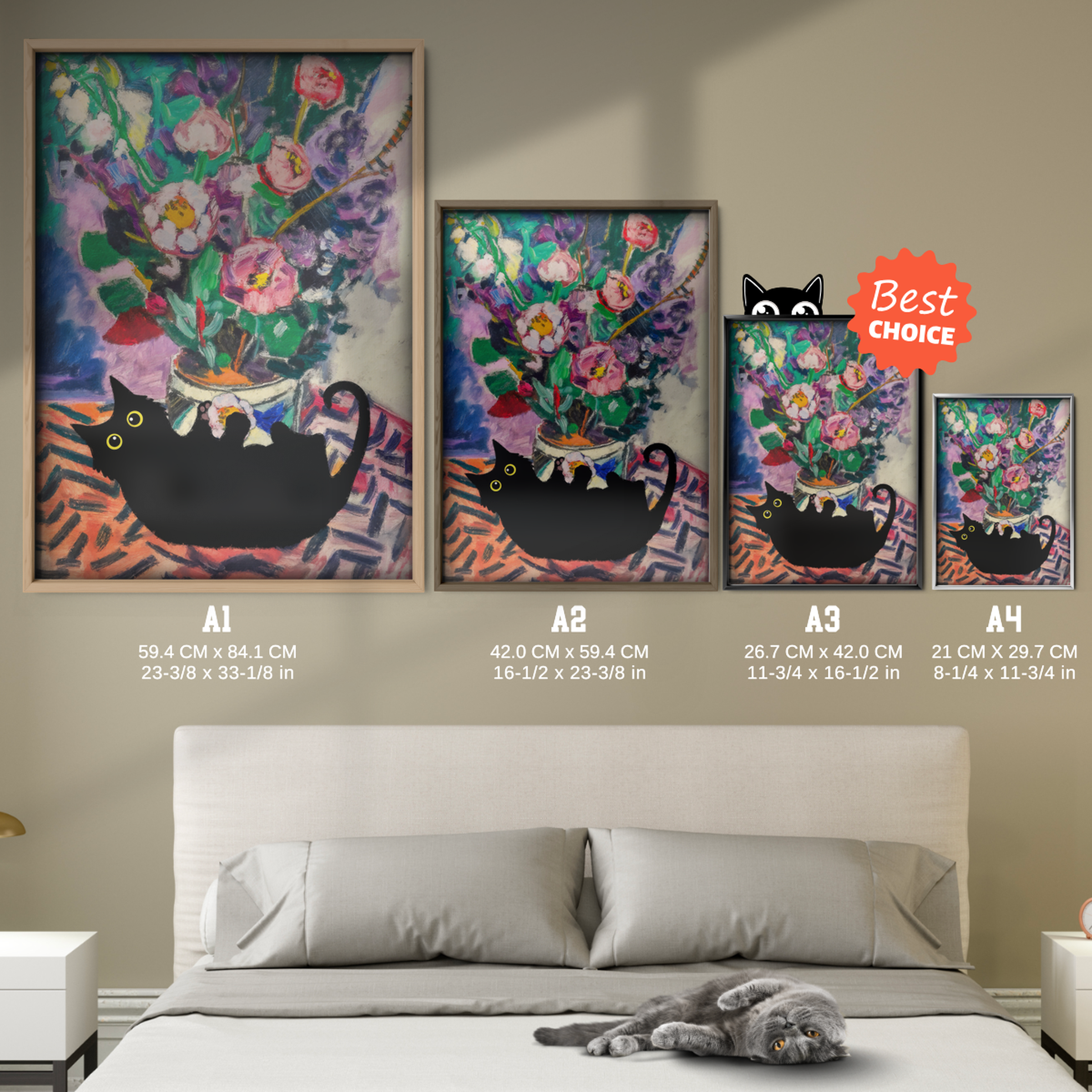 Cat Matisse Vase Of Flowers