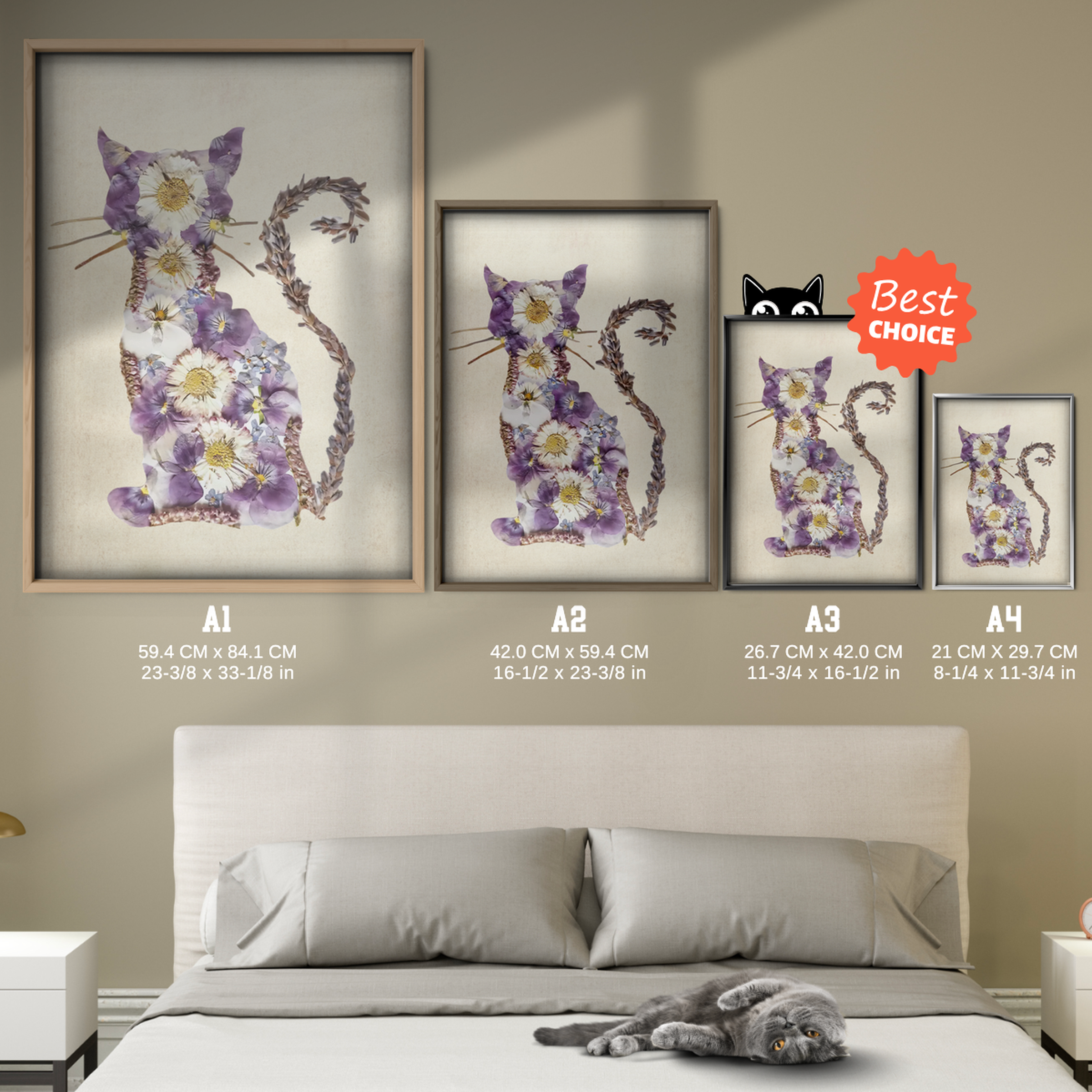 Cat Nature Flower 4 6