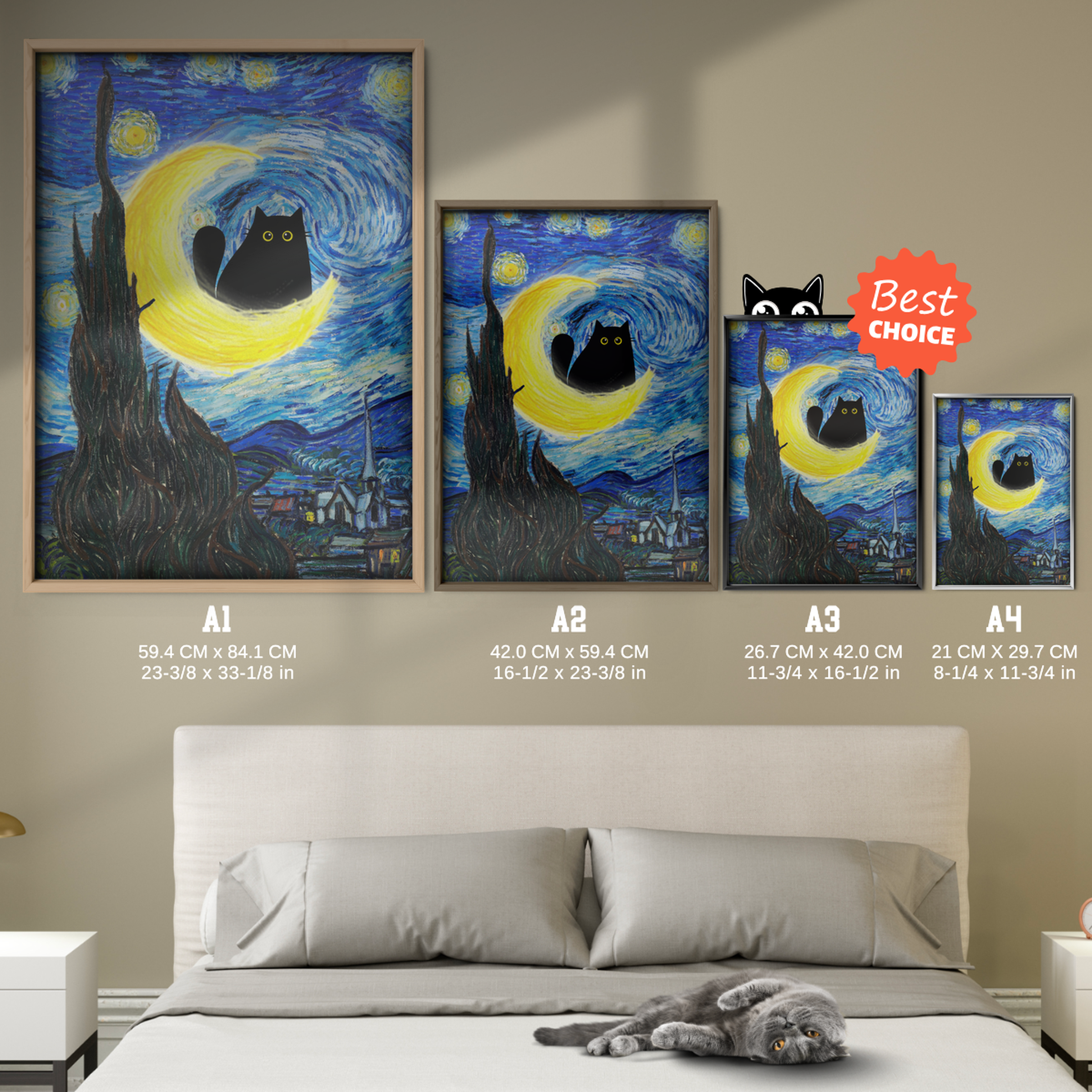 Cat Starry Night 1 2