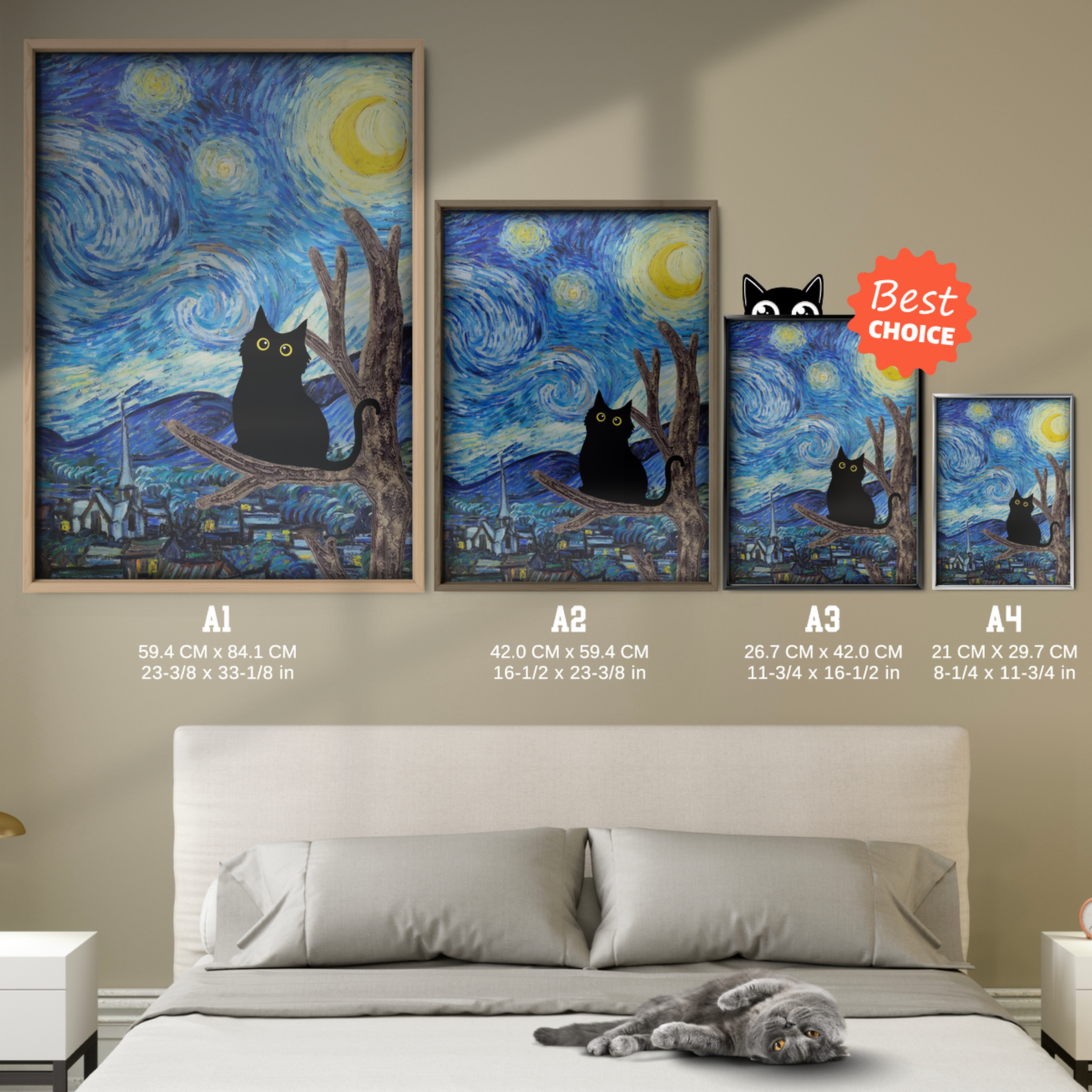 Cat Starry Night 2 2