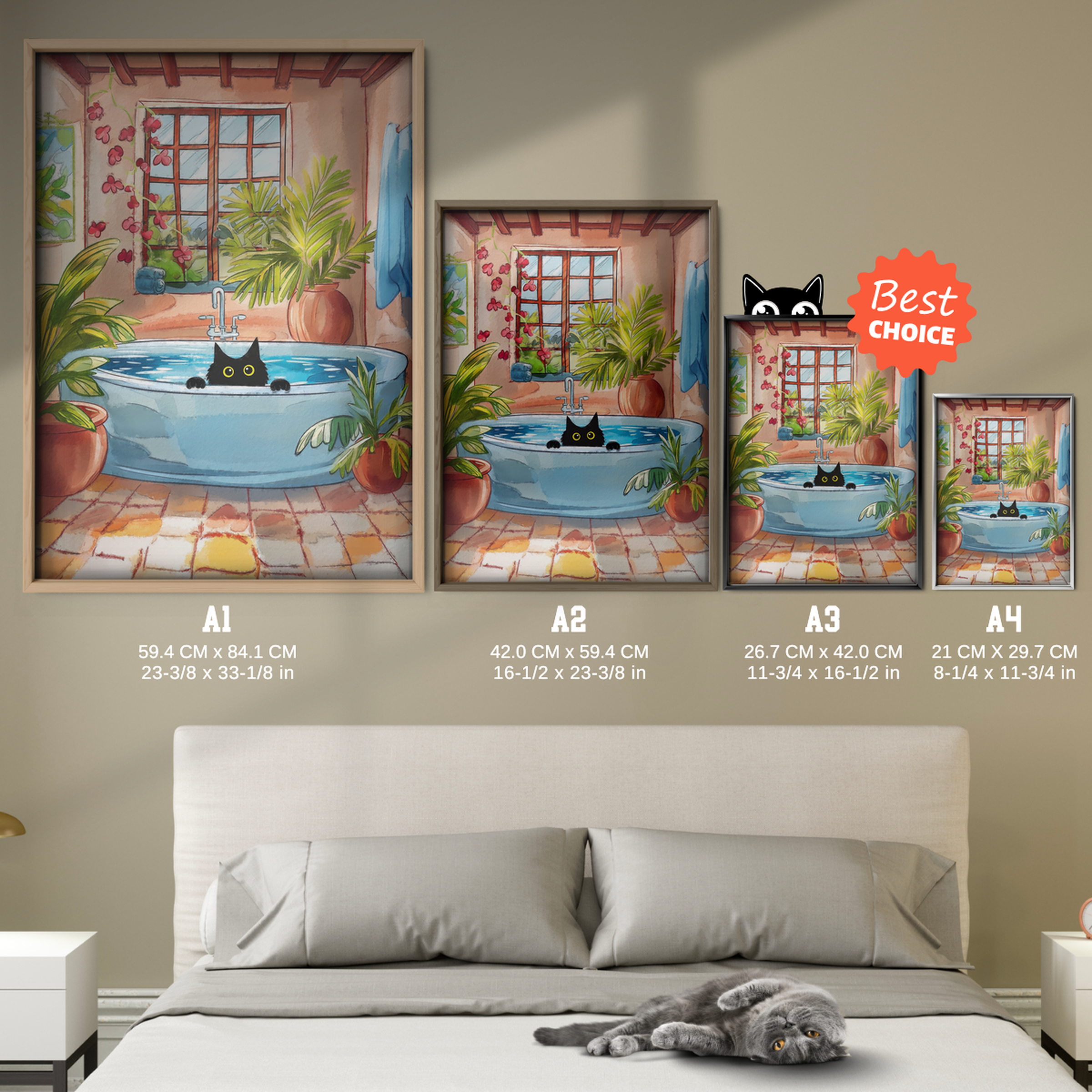 Cat Tropical Bathroom