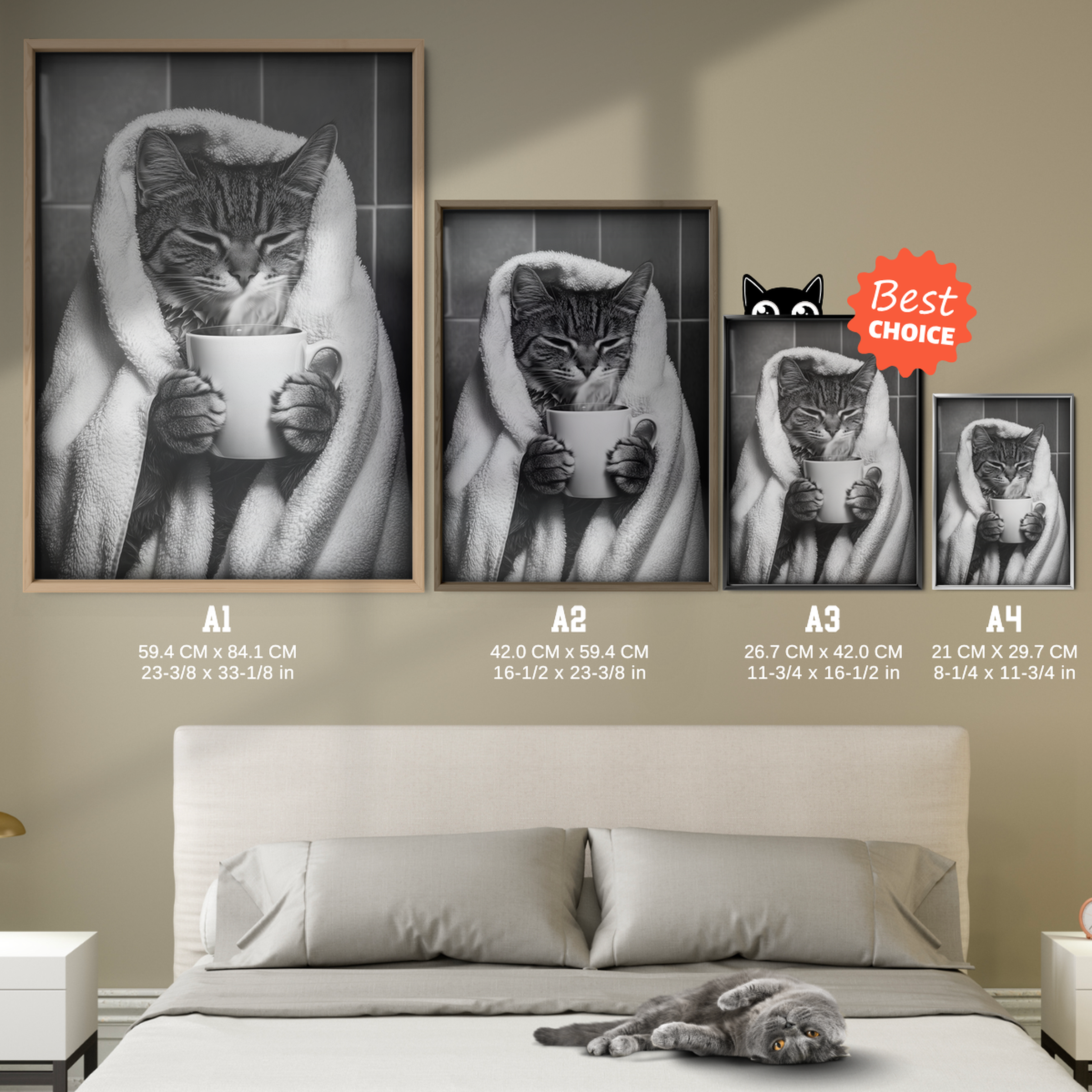 Cozy Cat Coffee Time