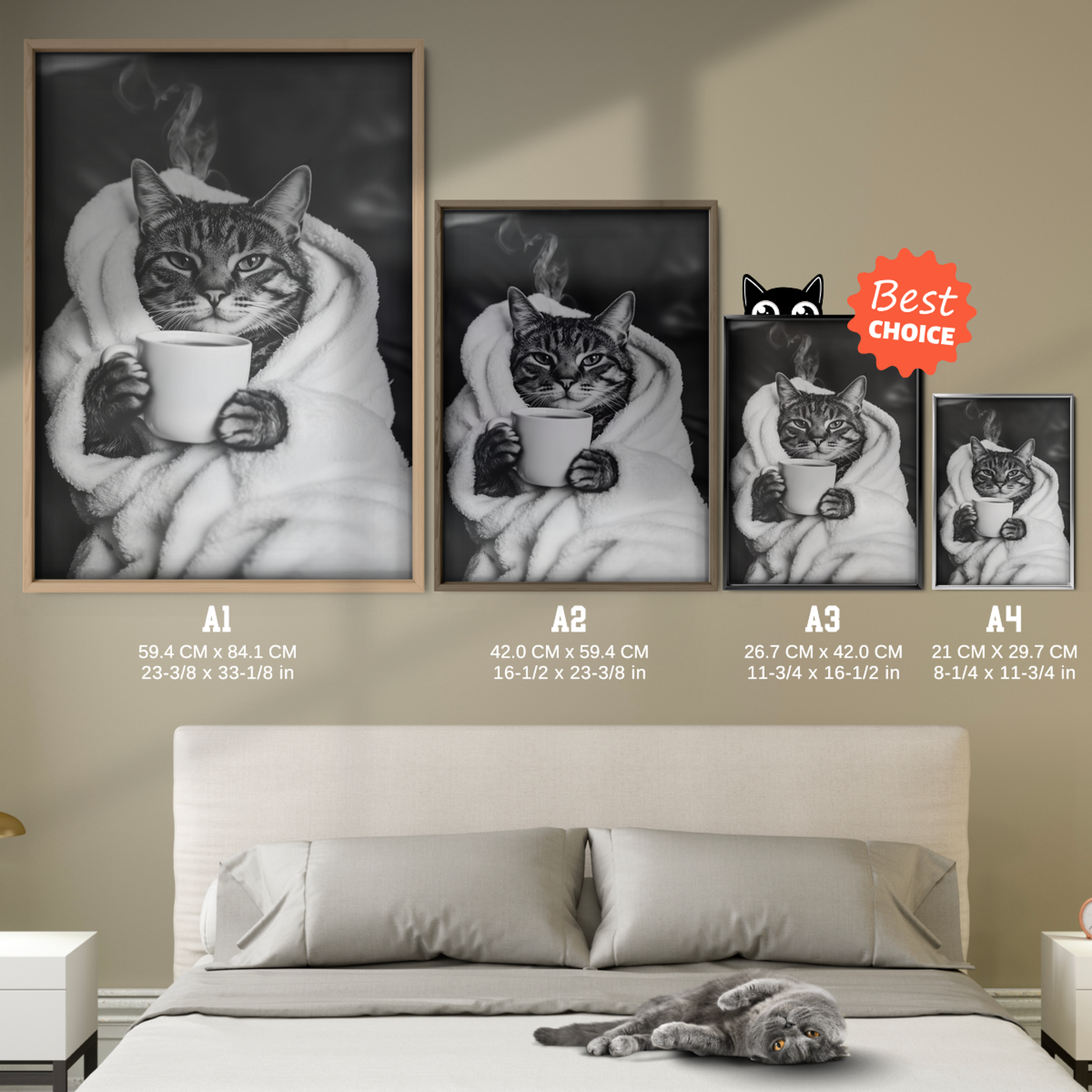 Cozy Cat Morning Coffee