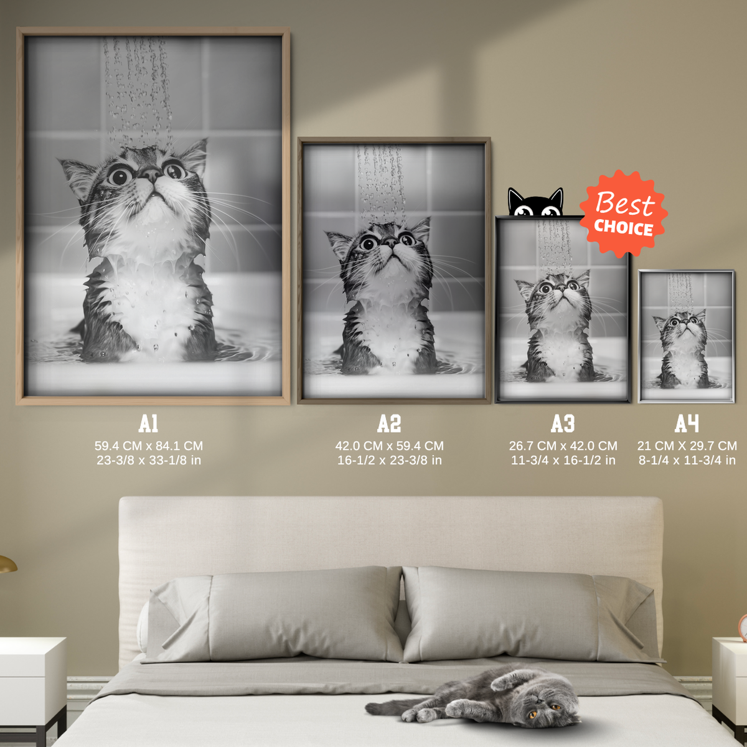 Cozy Cat Under Shower