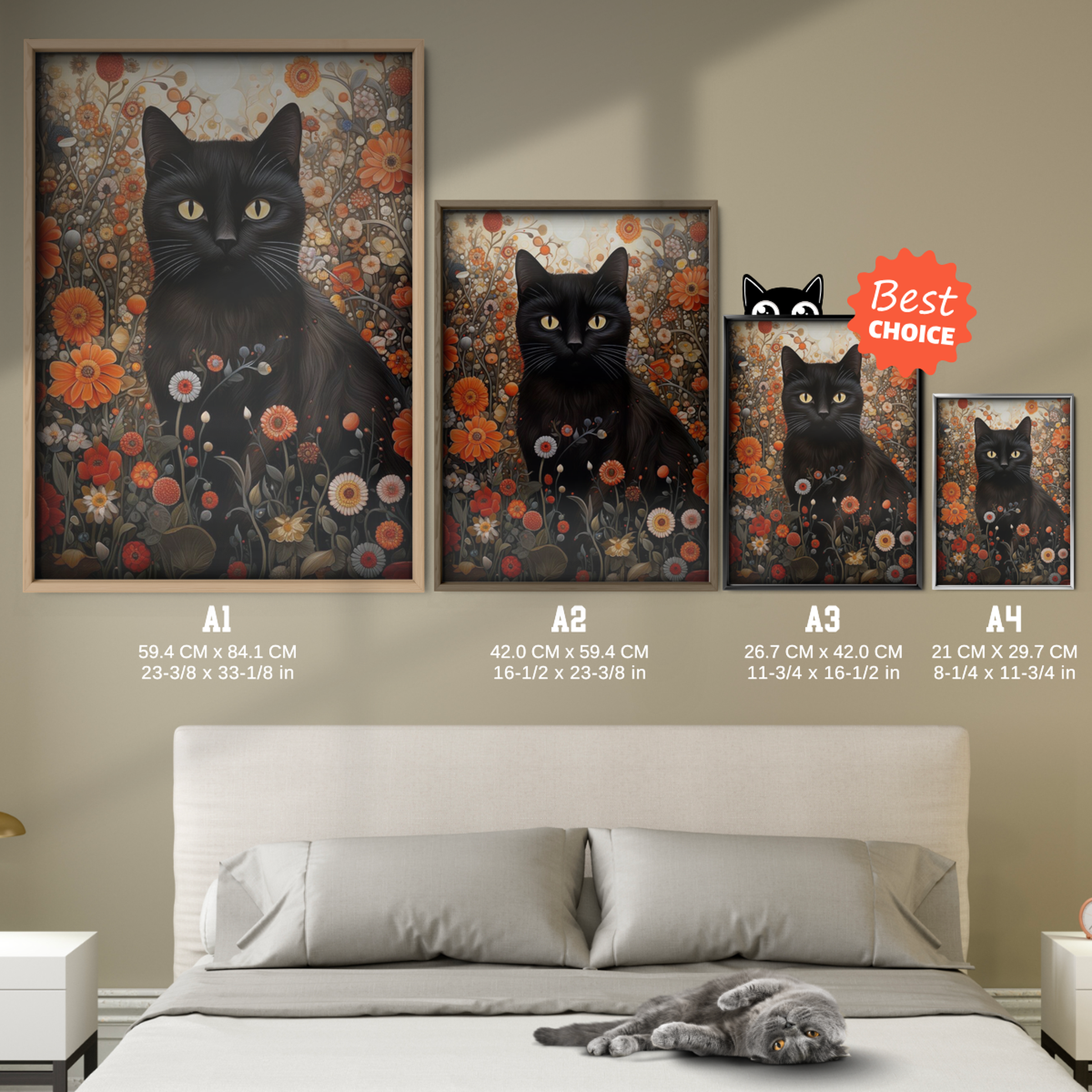 Enchanted Cat In Orange Garden