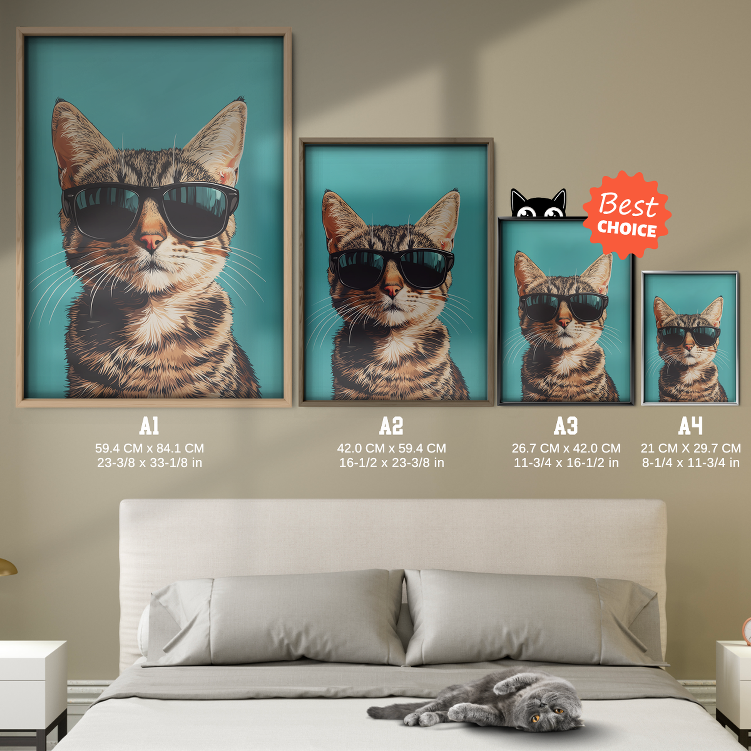 Groovy Cat Black Glass