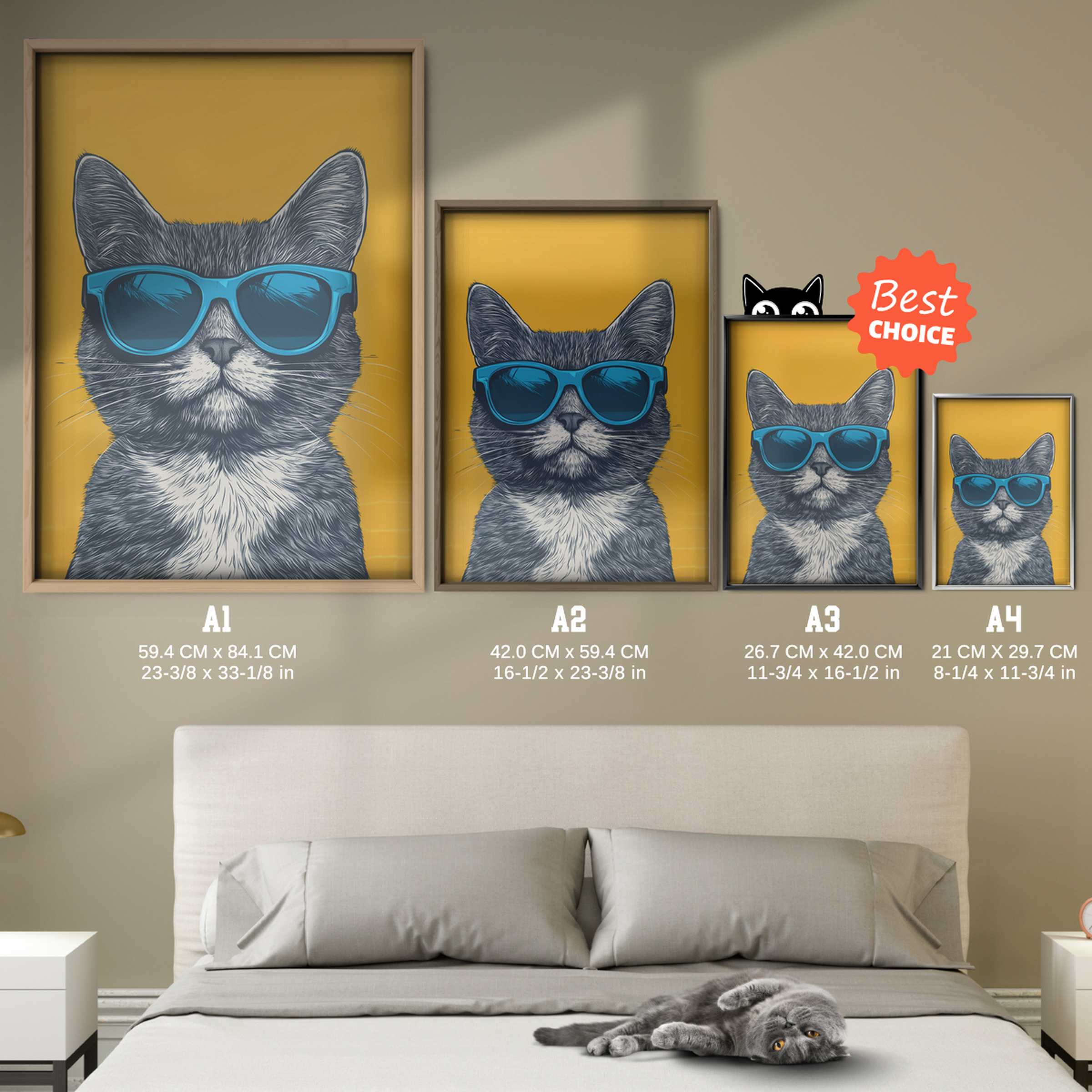 Groovy Cat Blue Glass