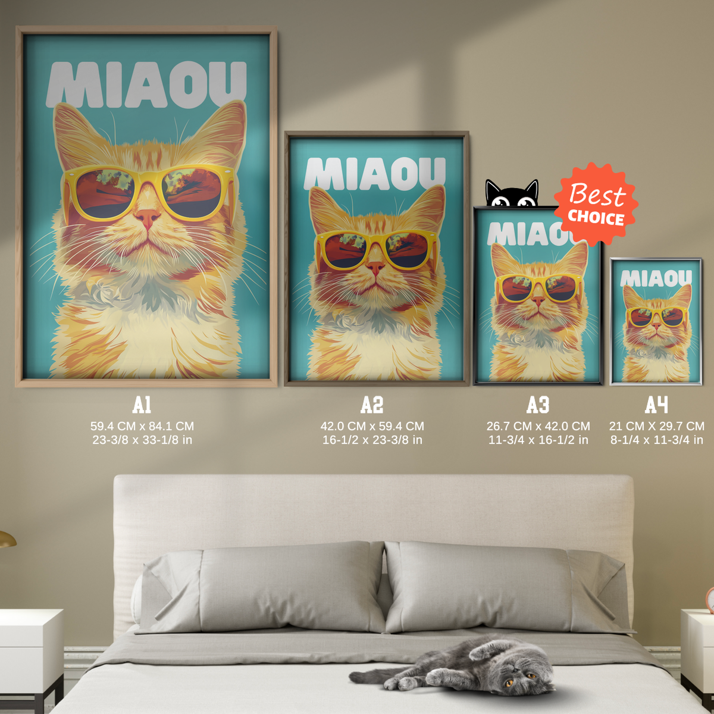 Groovy Cat Blue Miaou