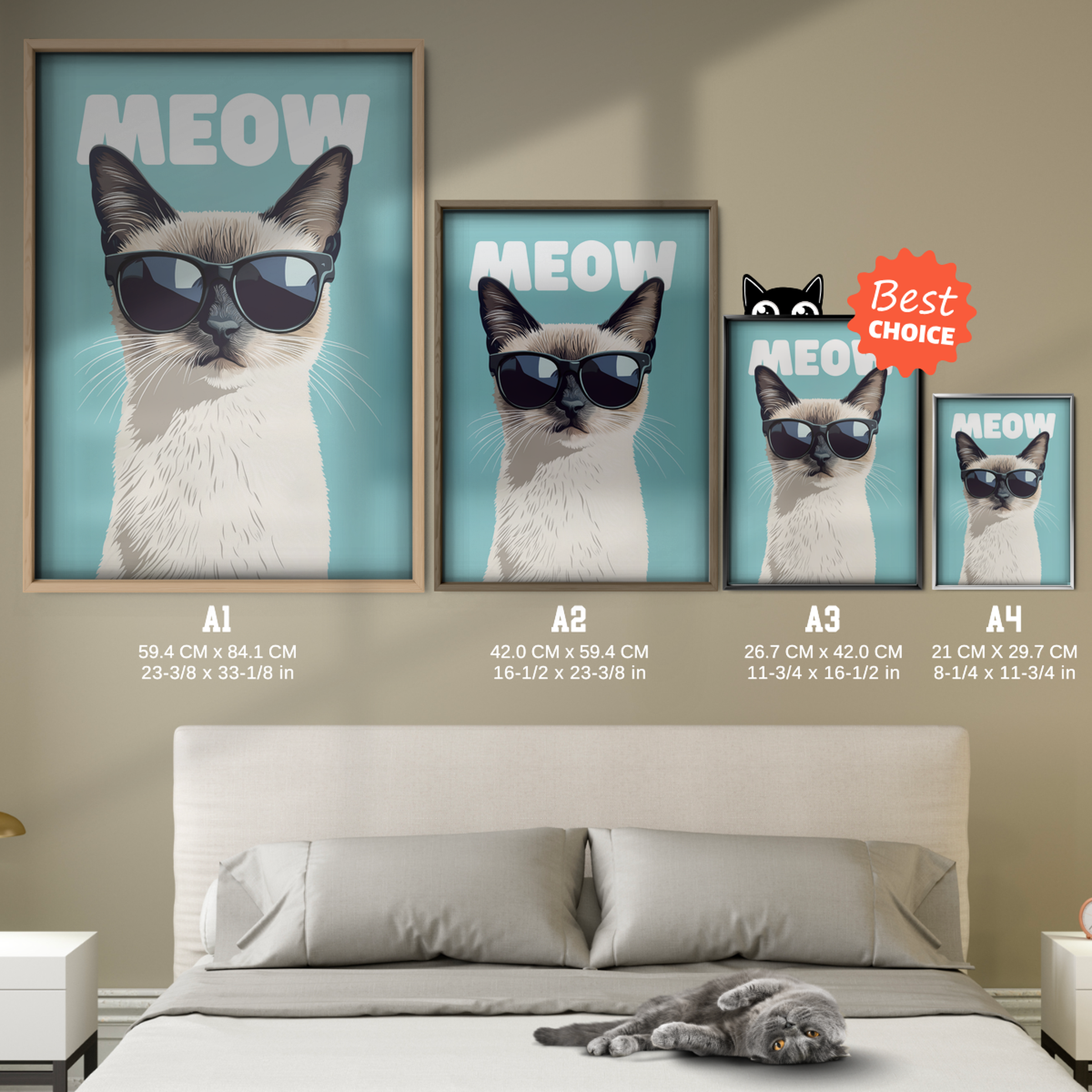 Groovy Cat Cyan Meow