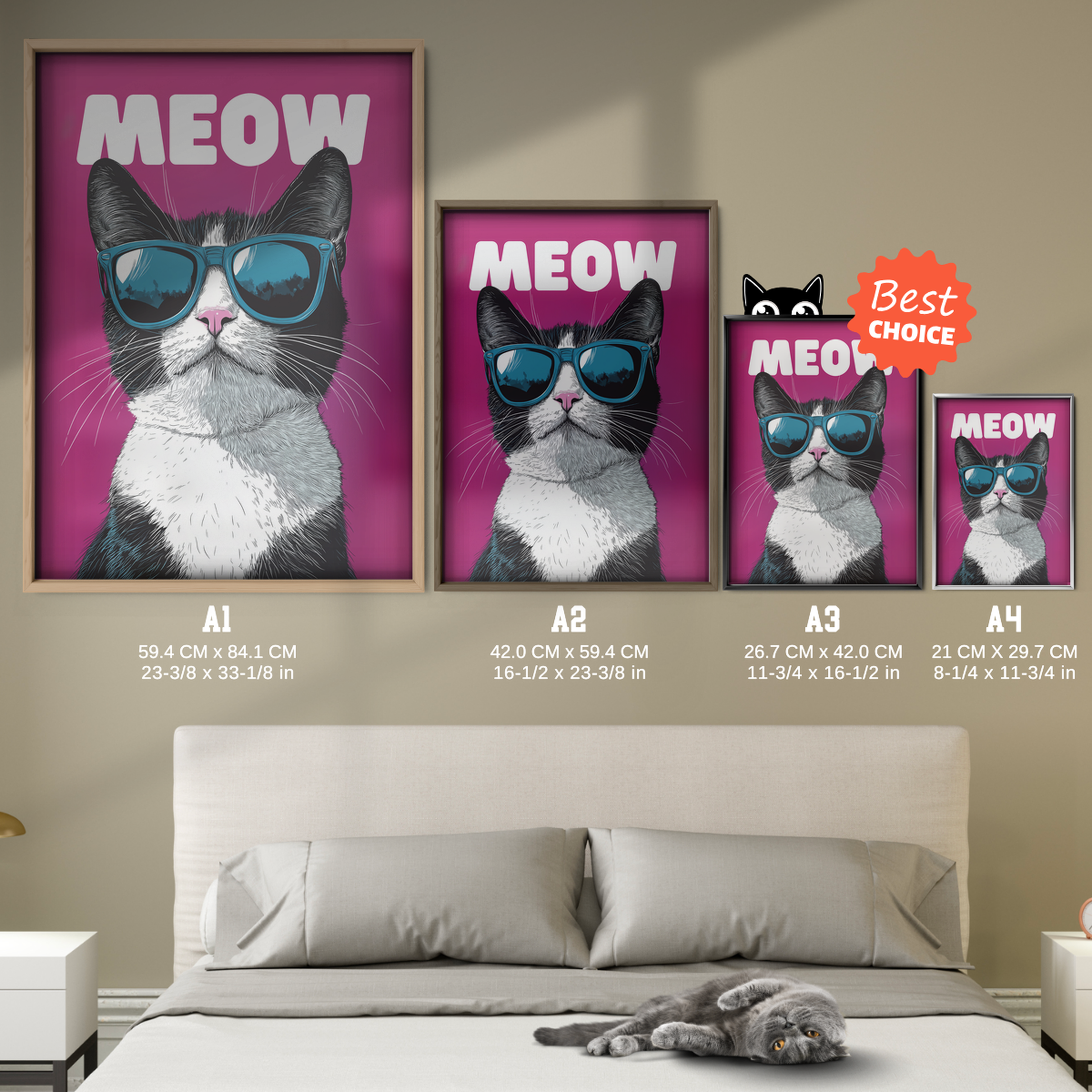 Groovy Cat Magenta Meow