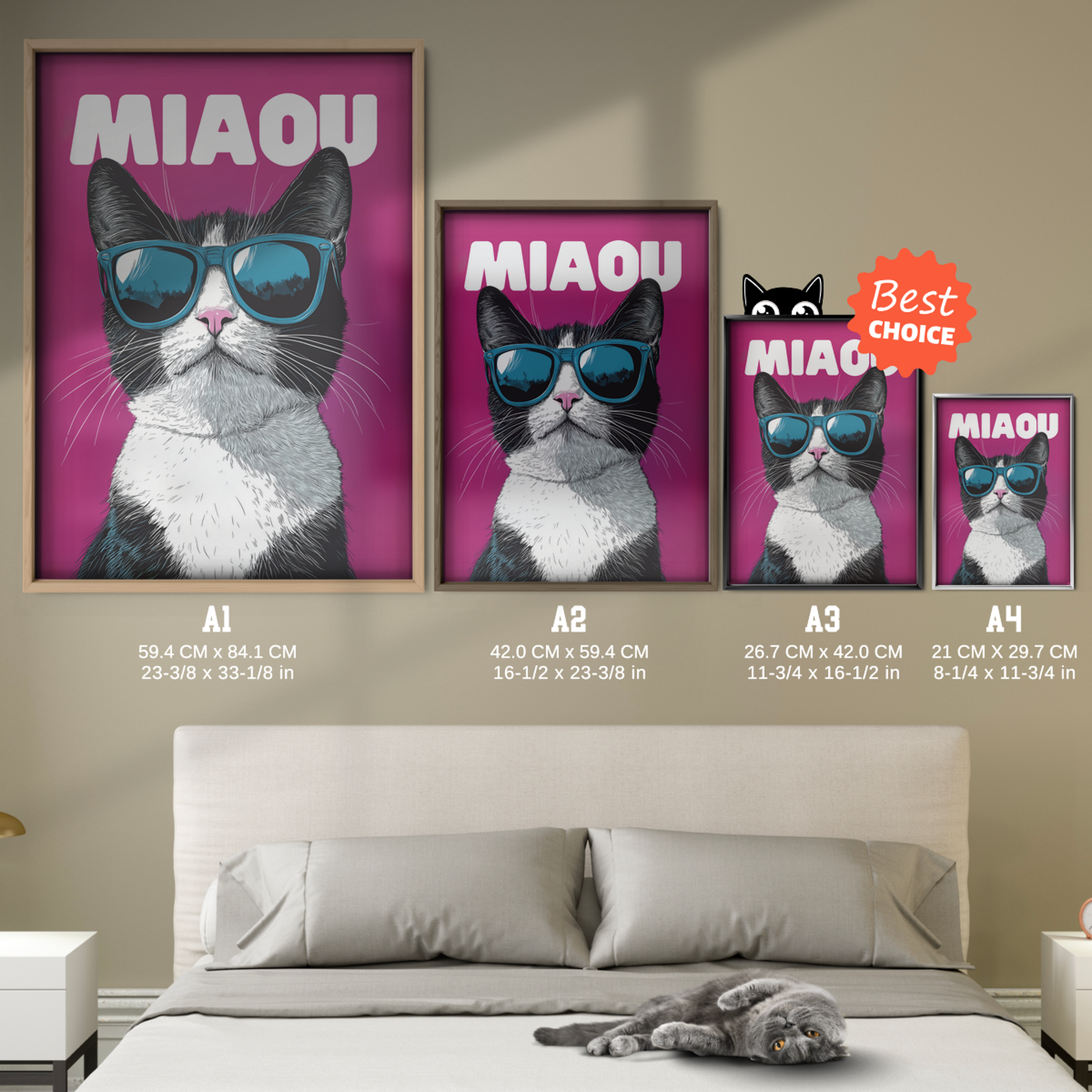 Groovy Cat Magenta Miaou