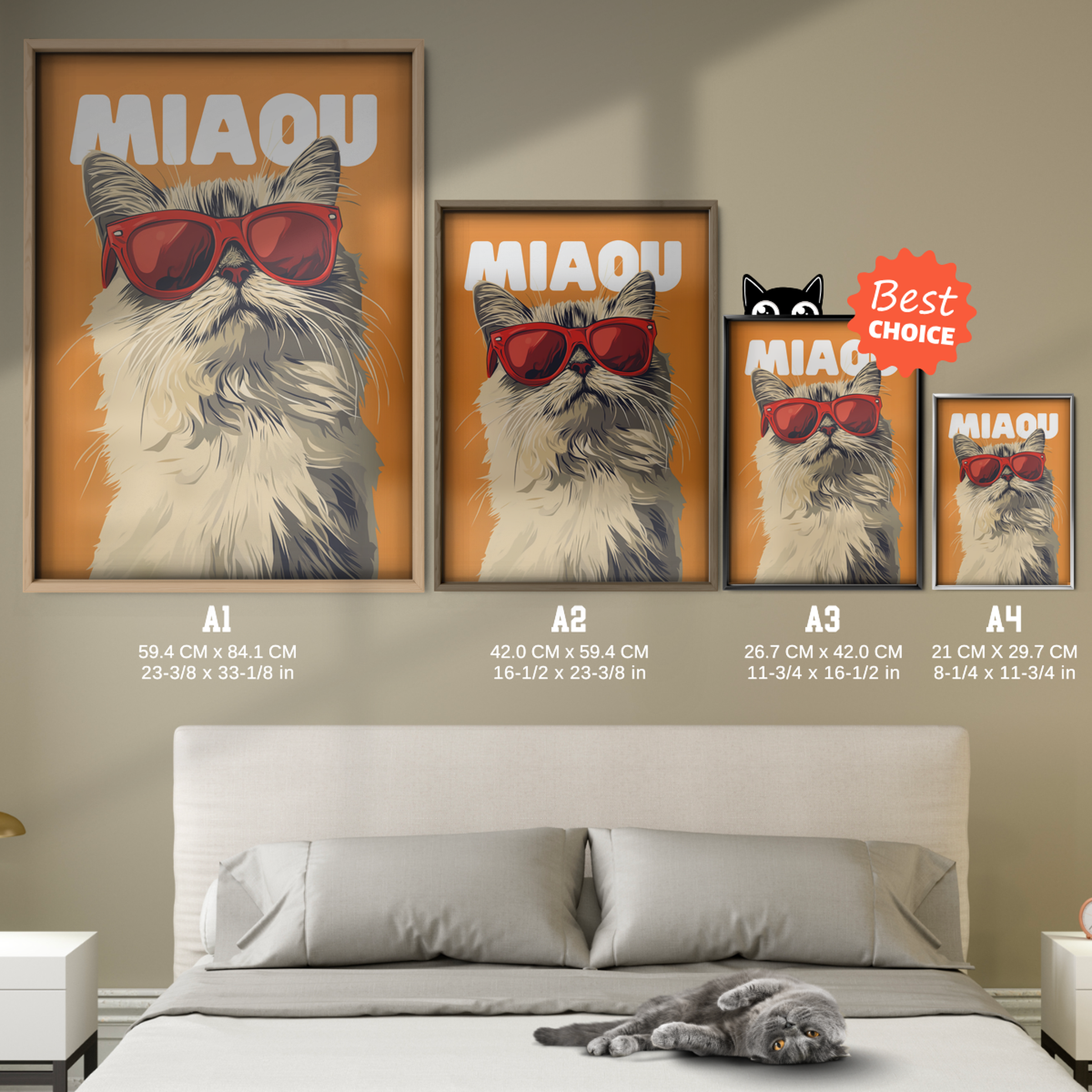 Groovy Cat Red Glass Miaou