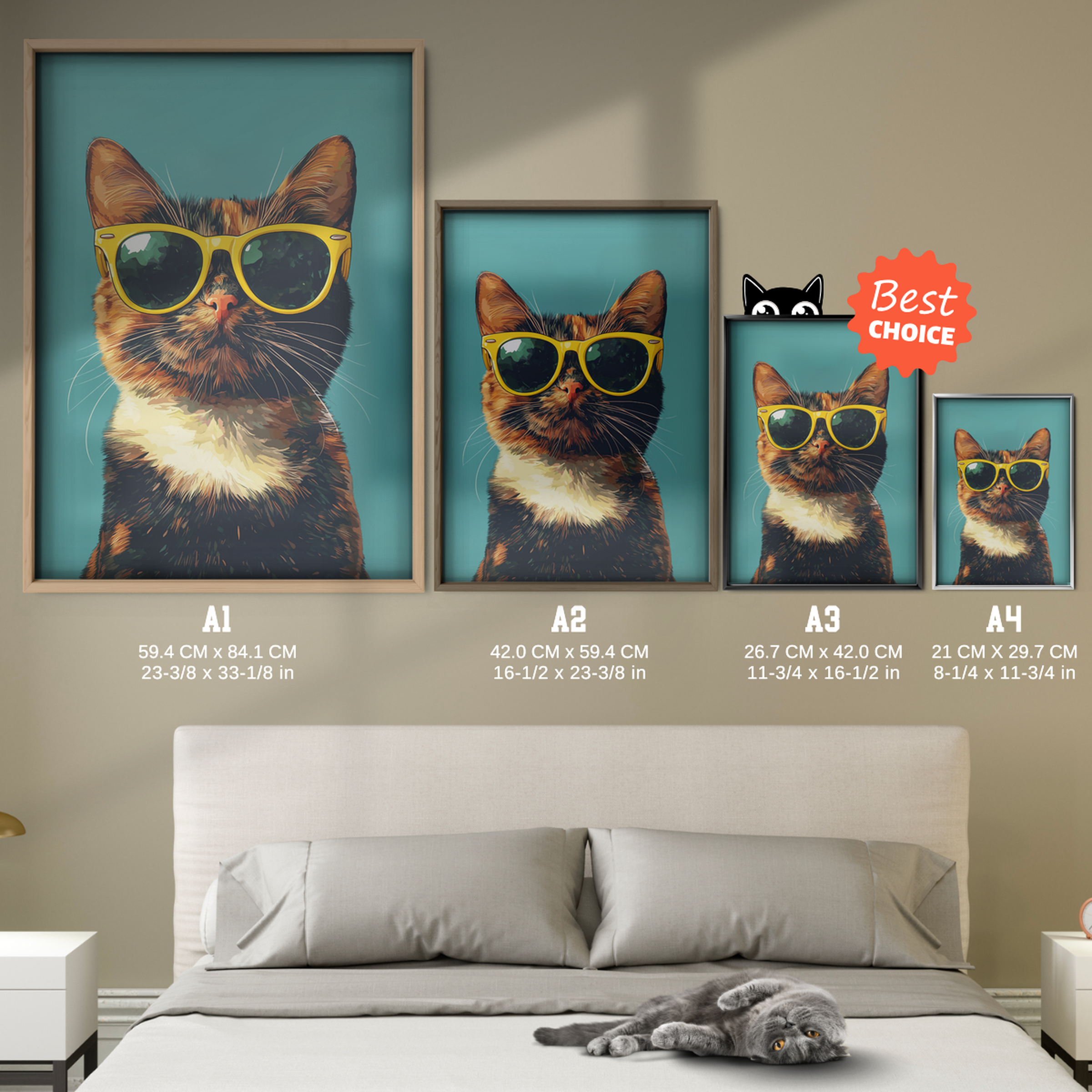 Groovy Cat Yellow Glass