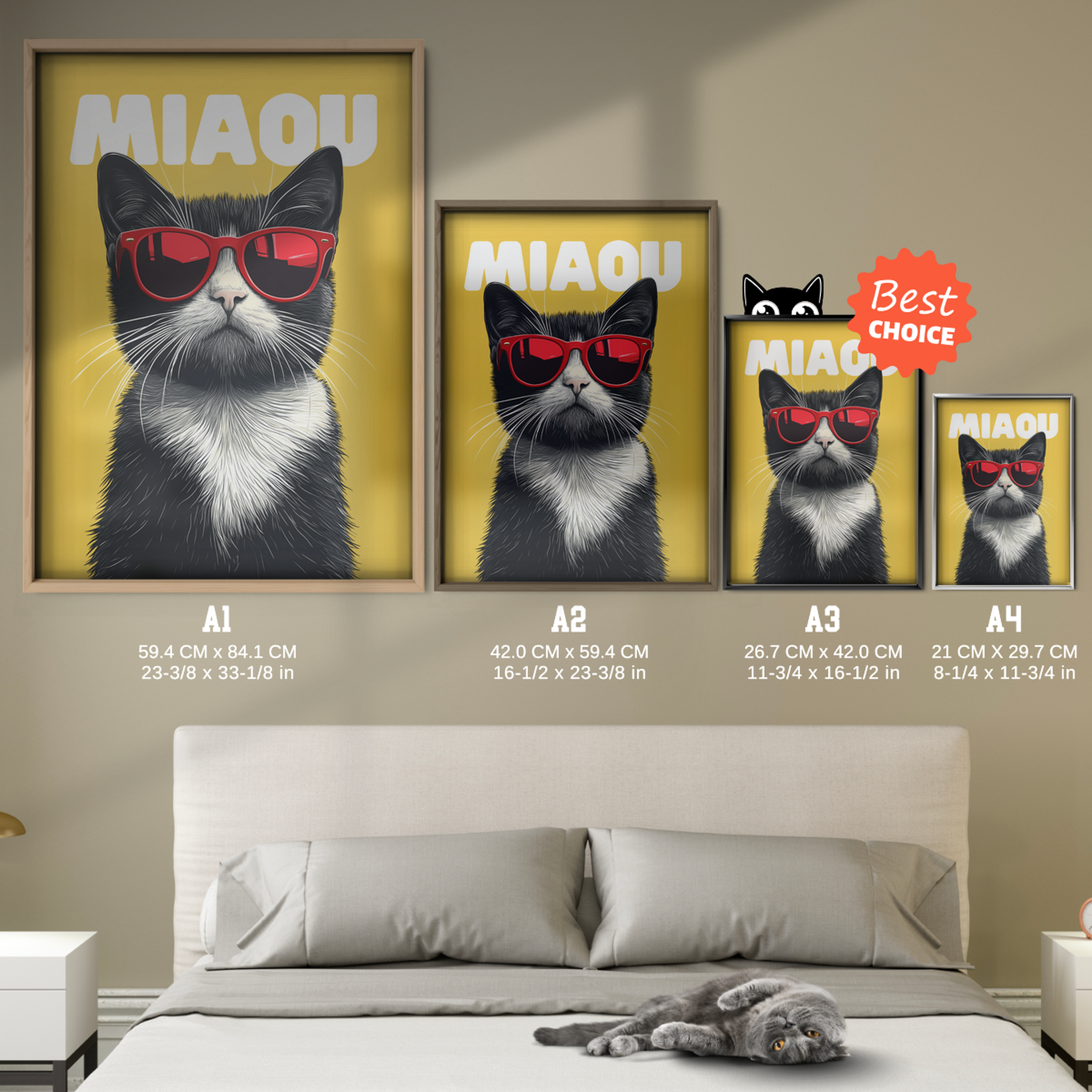 Groovy Cat Yellow Miaou