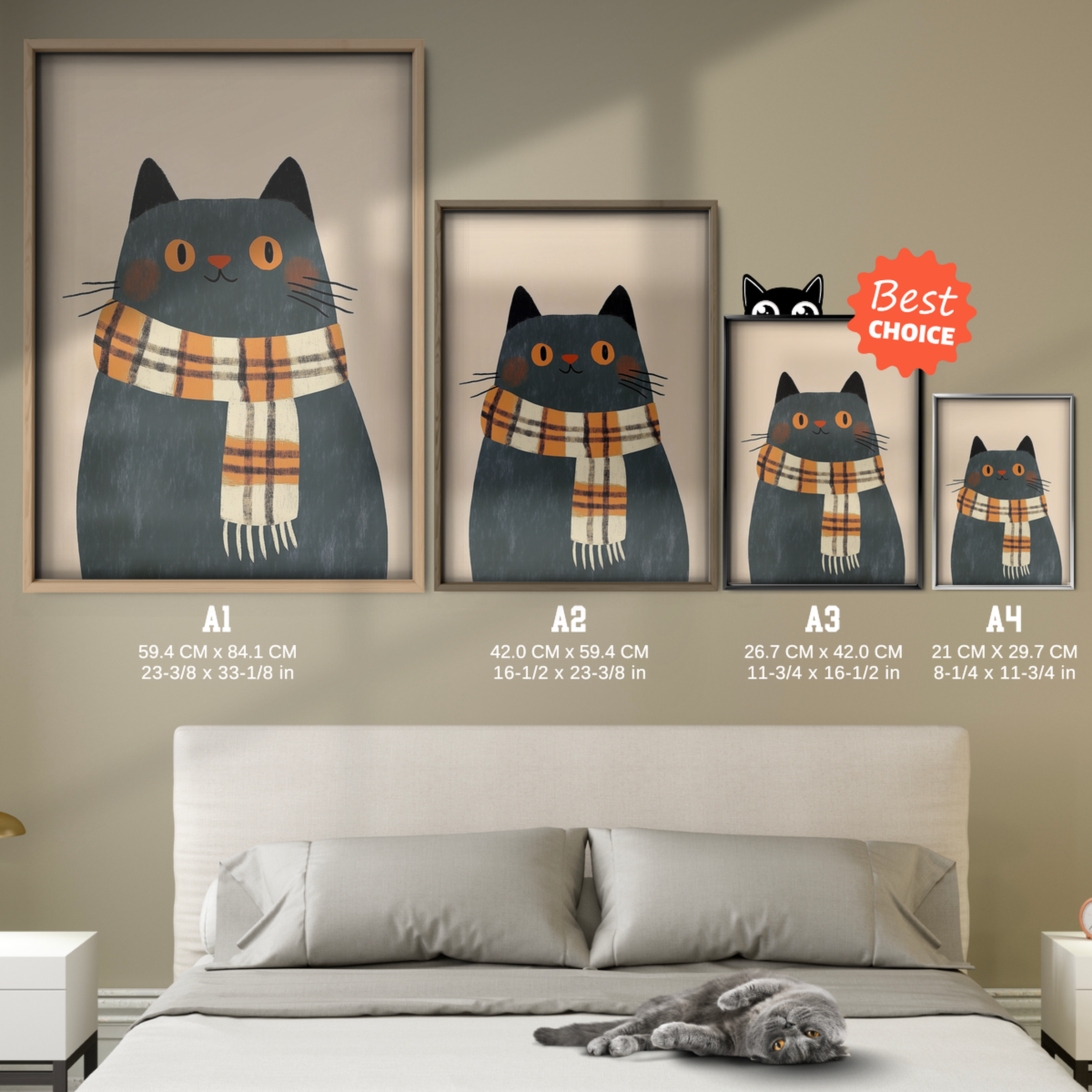 Pop Cat Orange Scarf