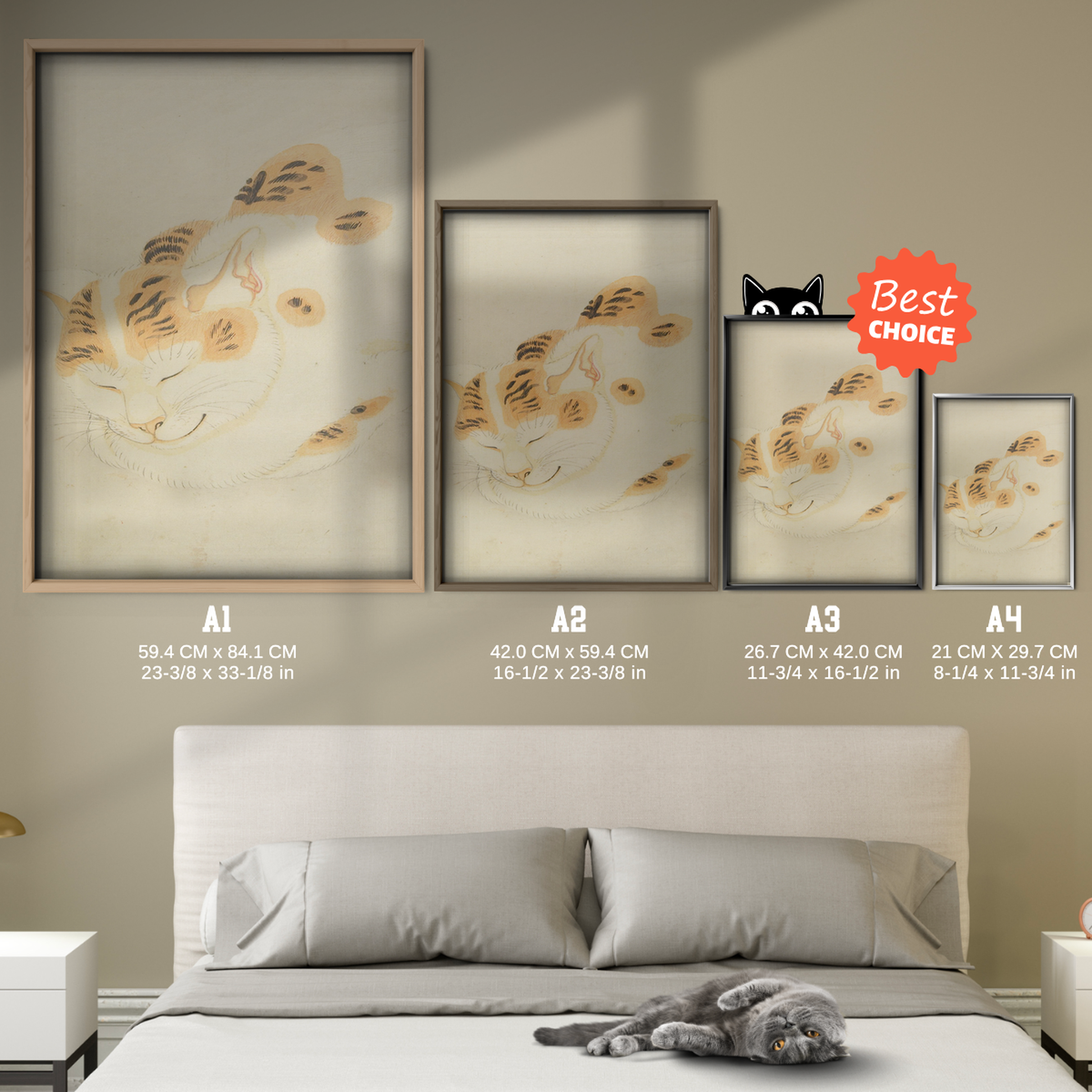 Sleeping Cat Japanese Art