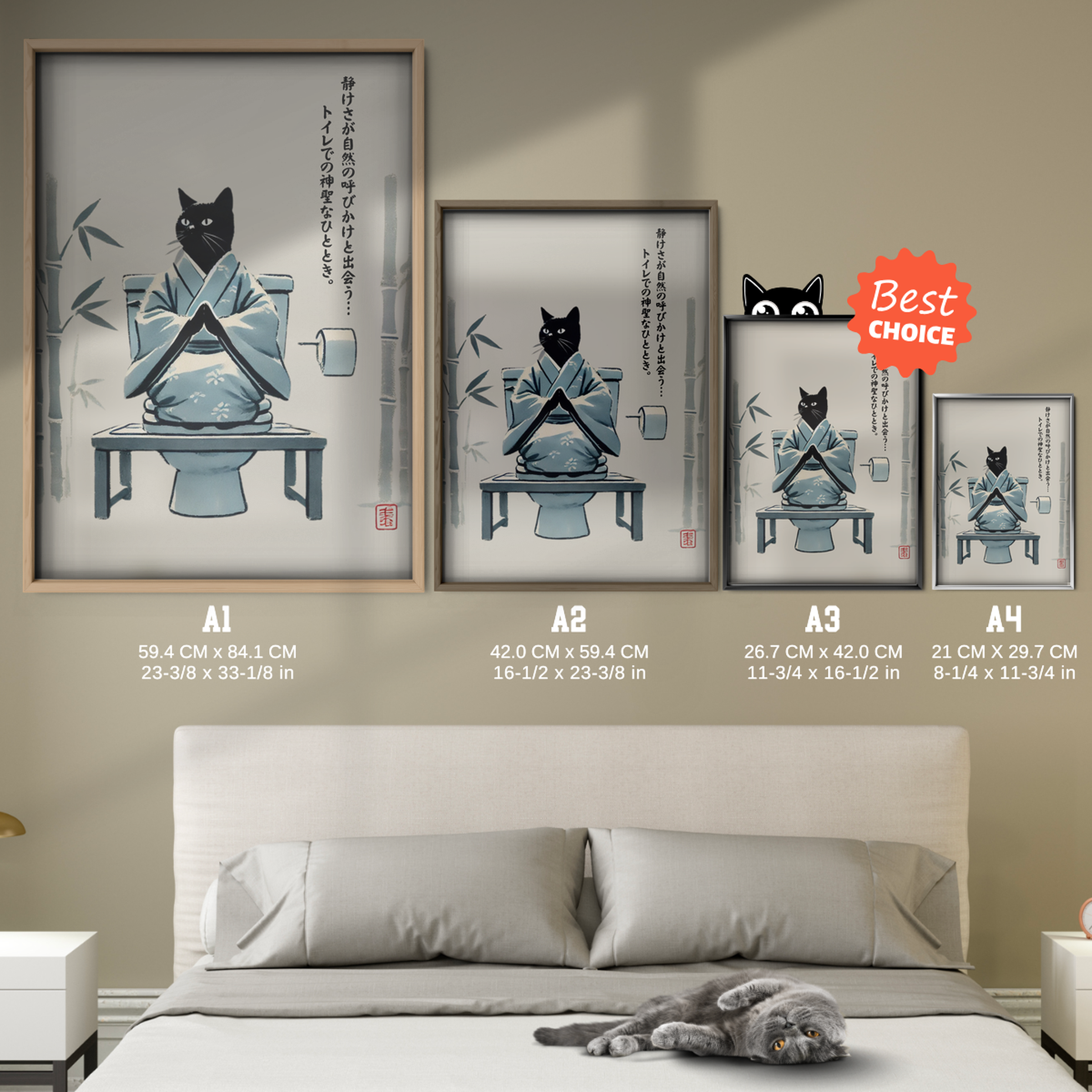 Zen Cat Blue Harmony