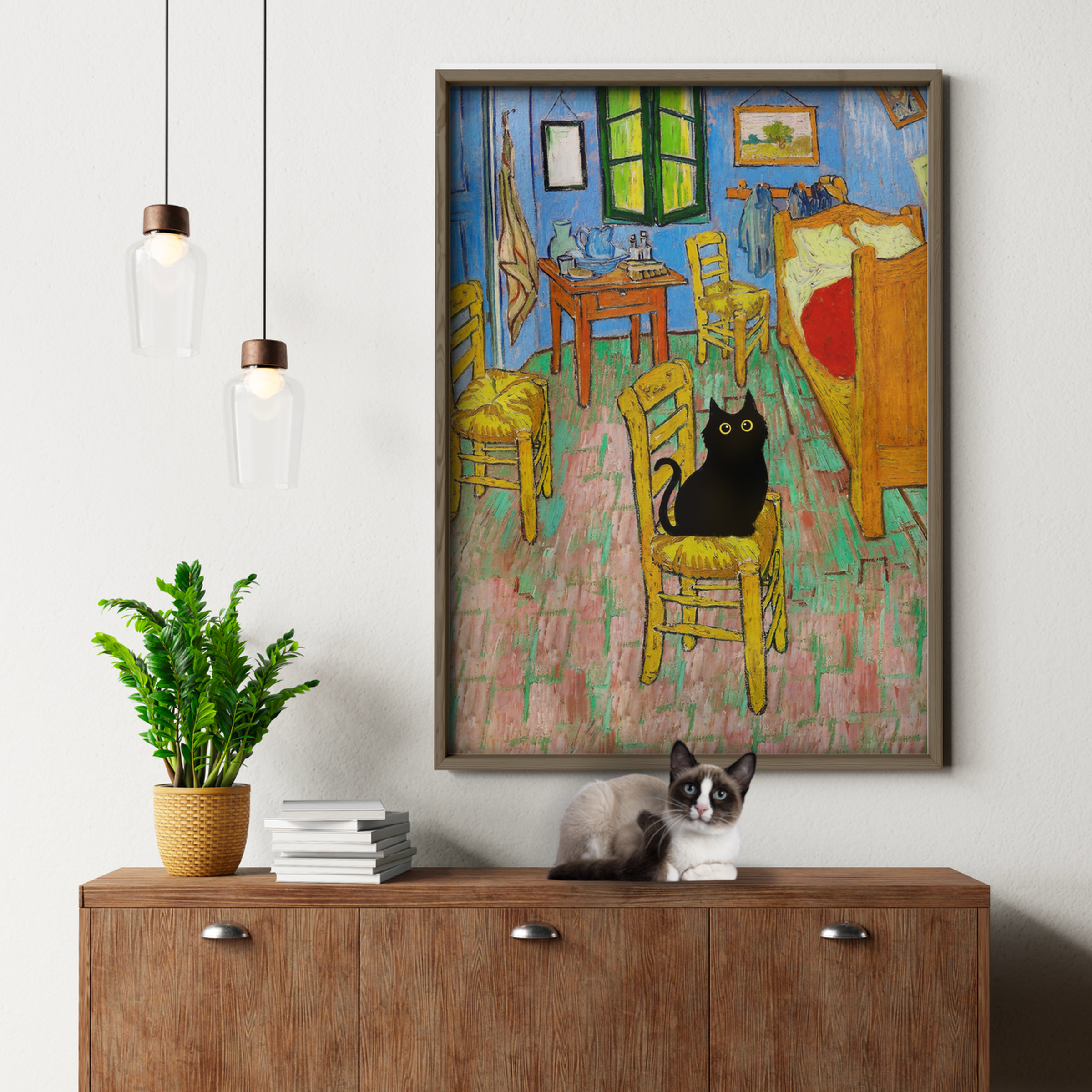 Black Cat In Van Gogh Bedroom