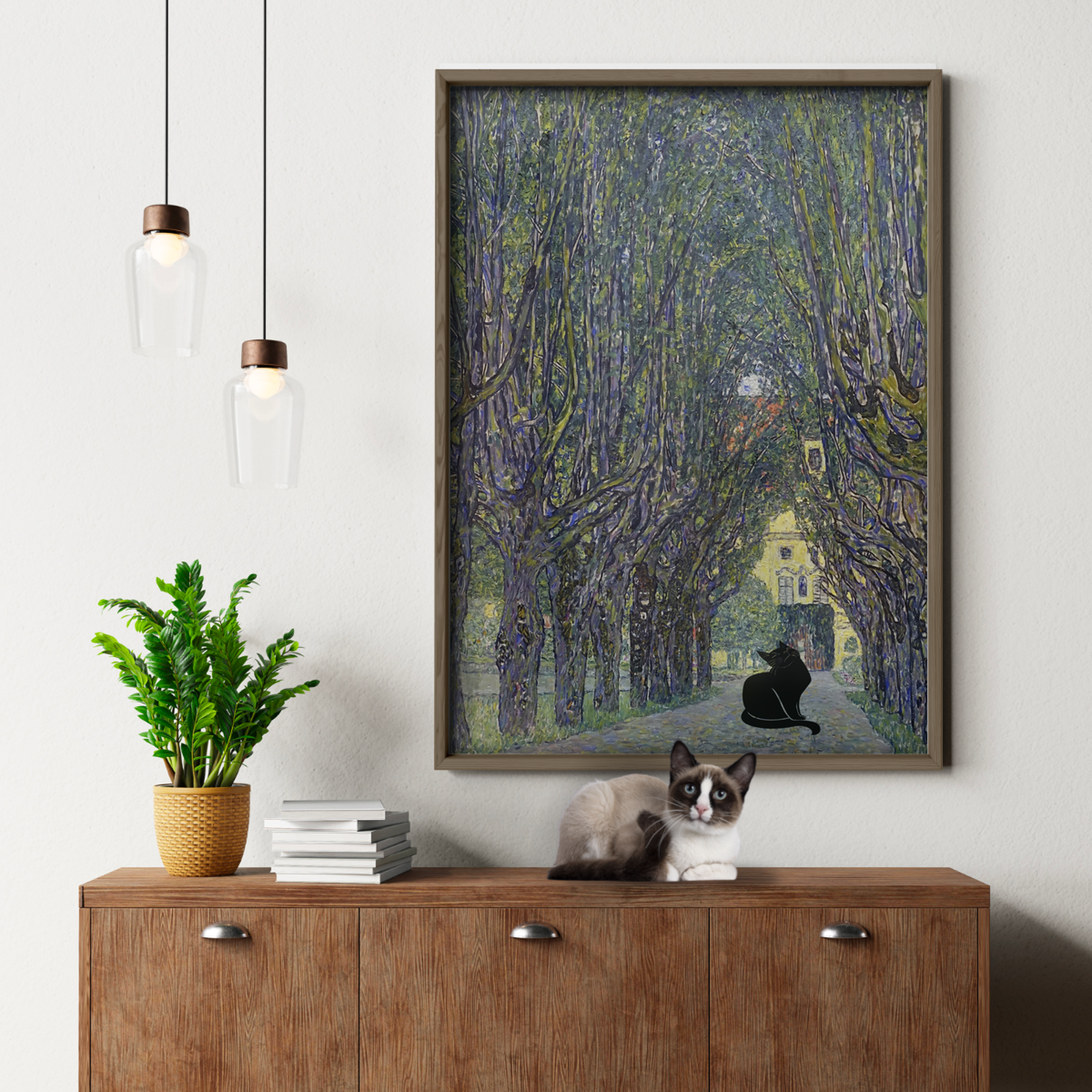 Black Cat X Klimt The Avenue In The Park