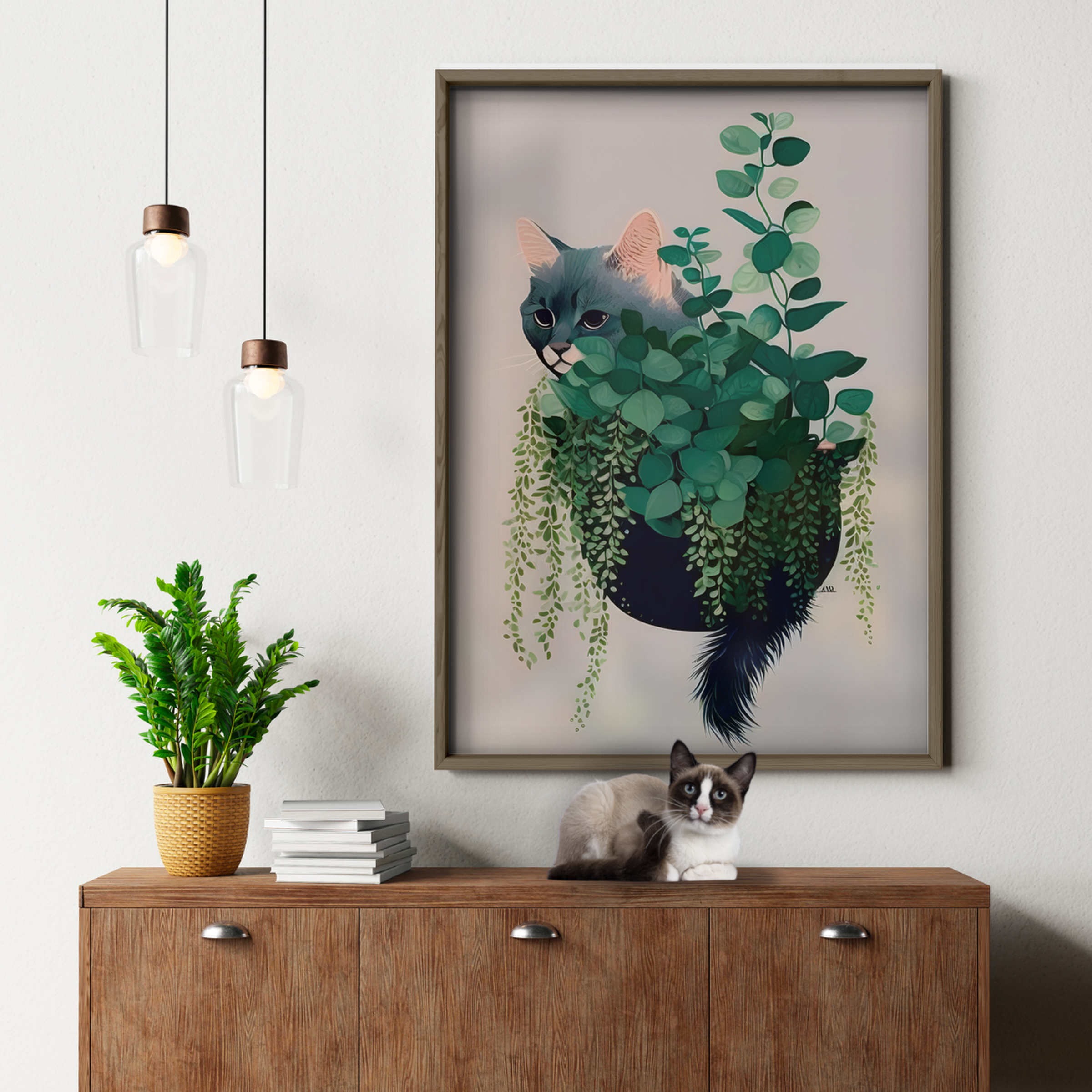 Cat In Greenery