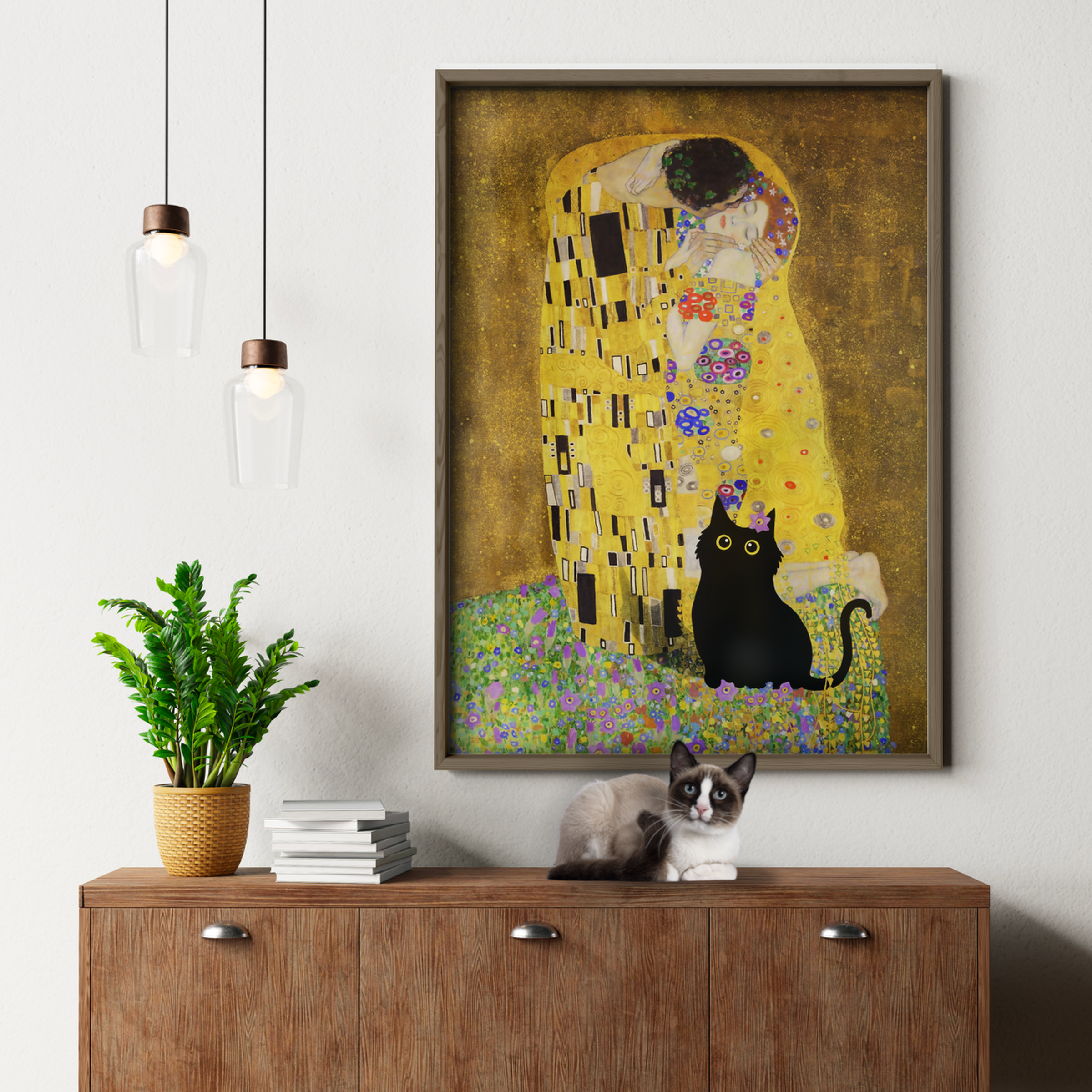 Cat In Klimt The Kiss