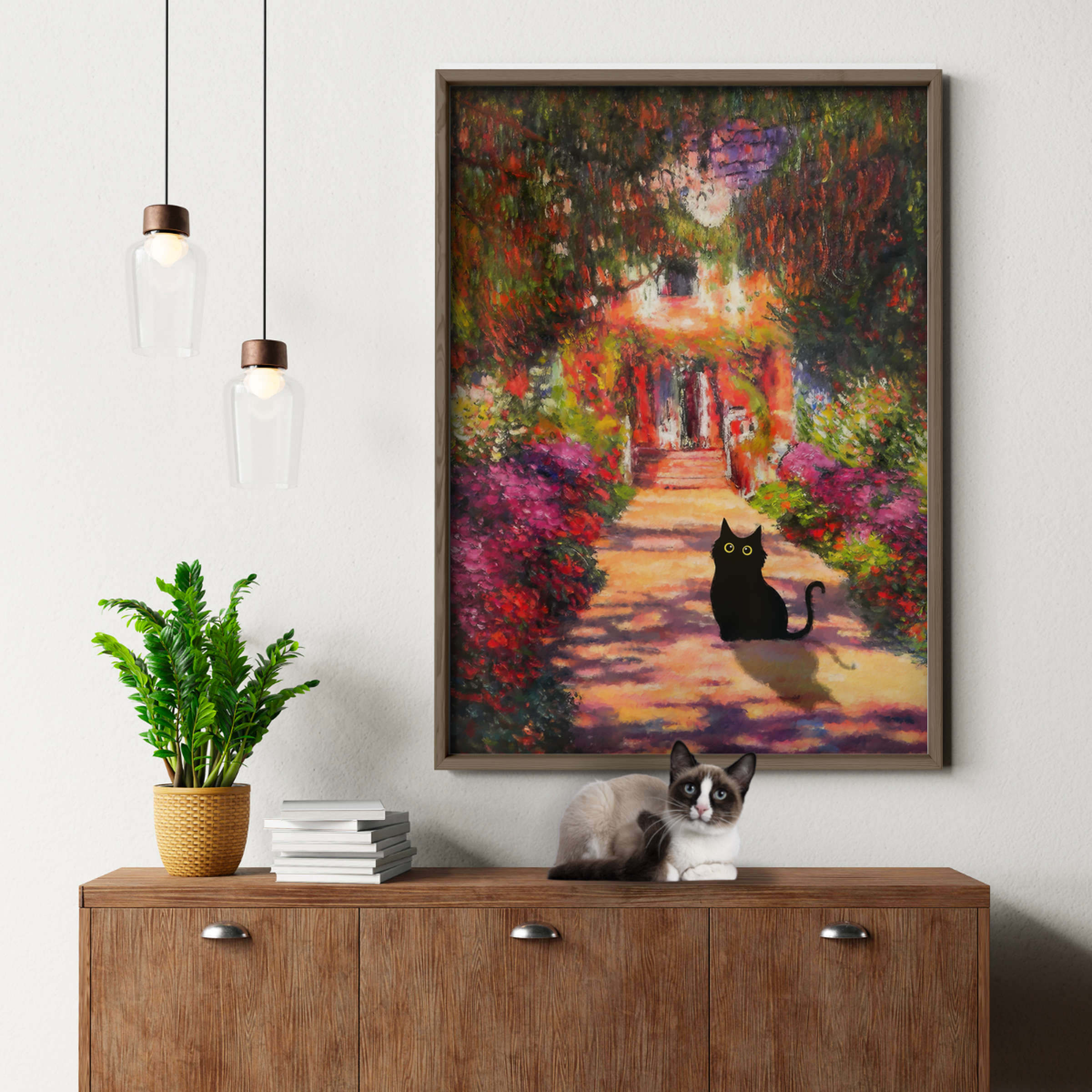 Cat In Monet Garden Path