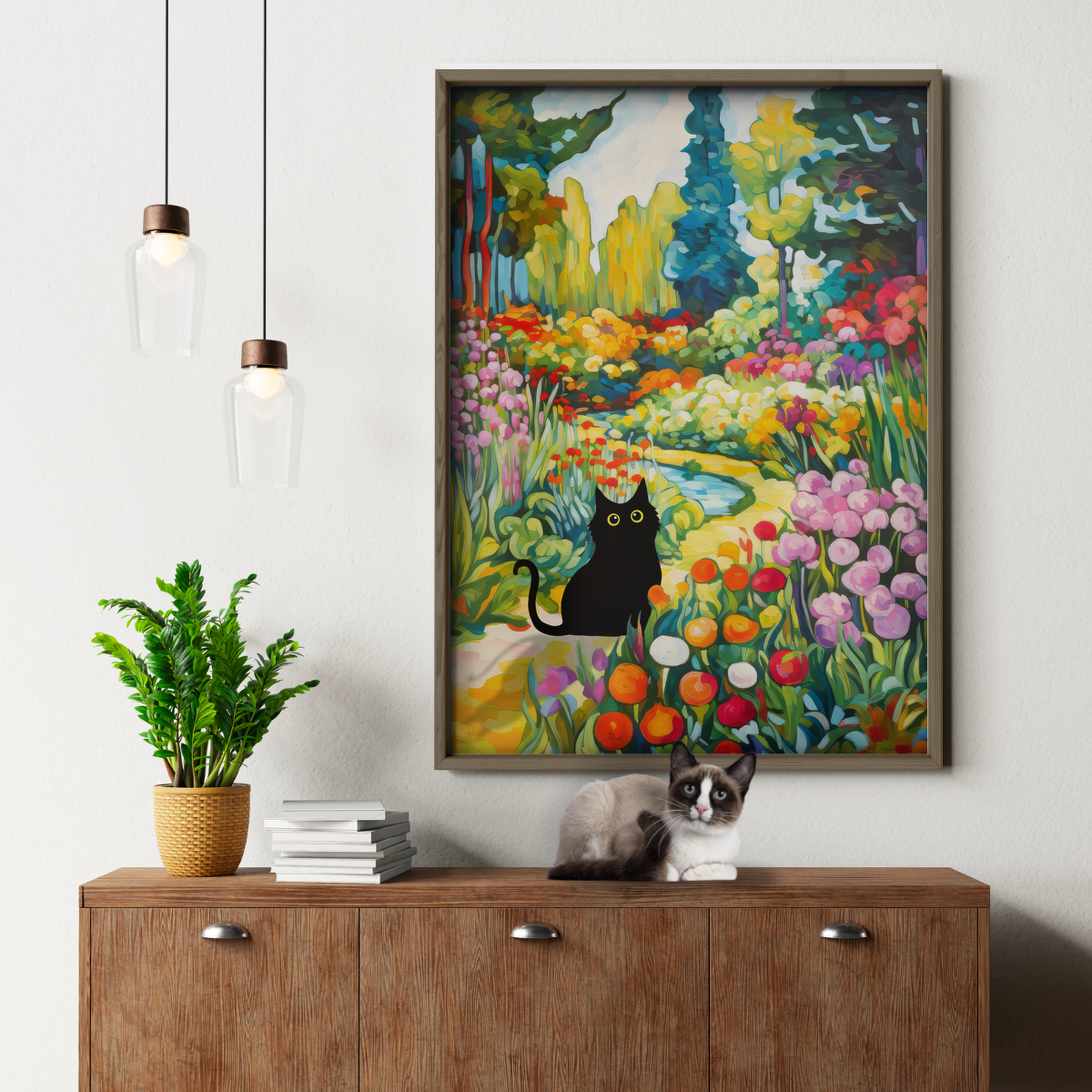 Cat In Renoir Blooming Garden