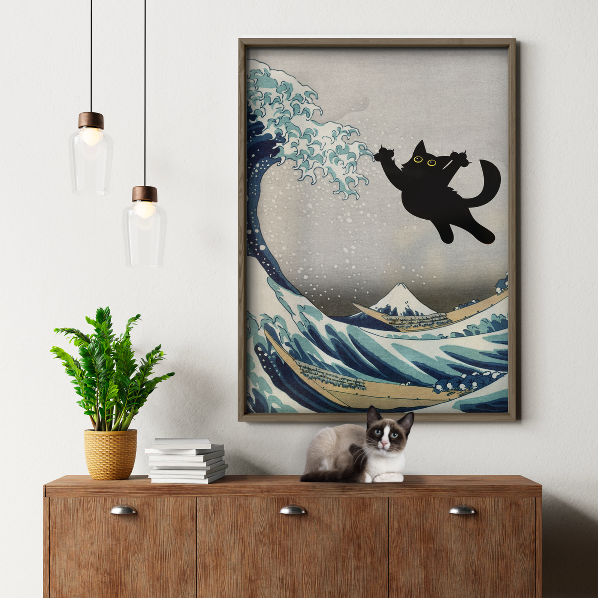 Cat Jump X Katsushika Hokusai