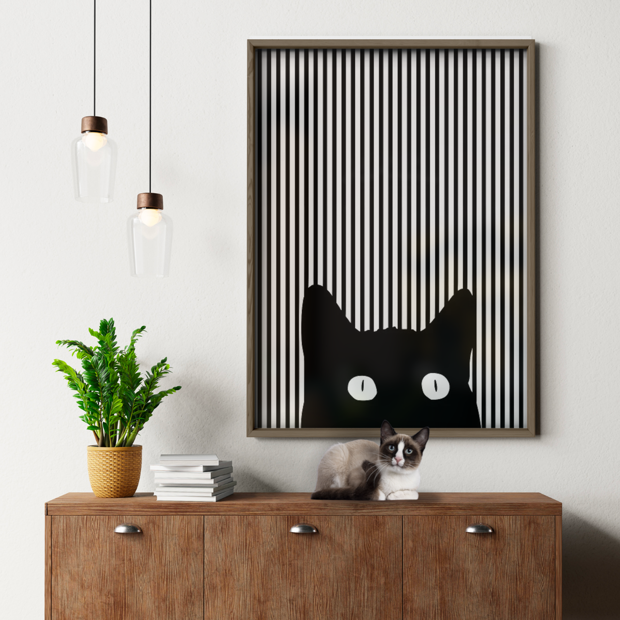 Cat Line B W 1 2
