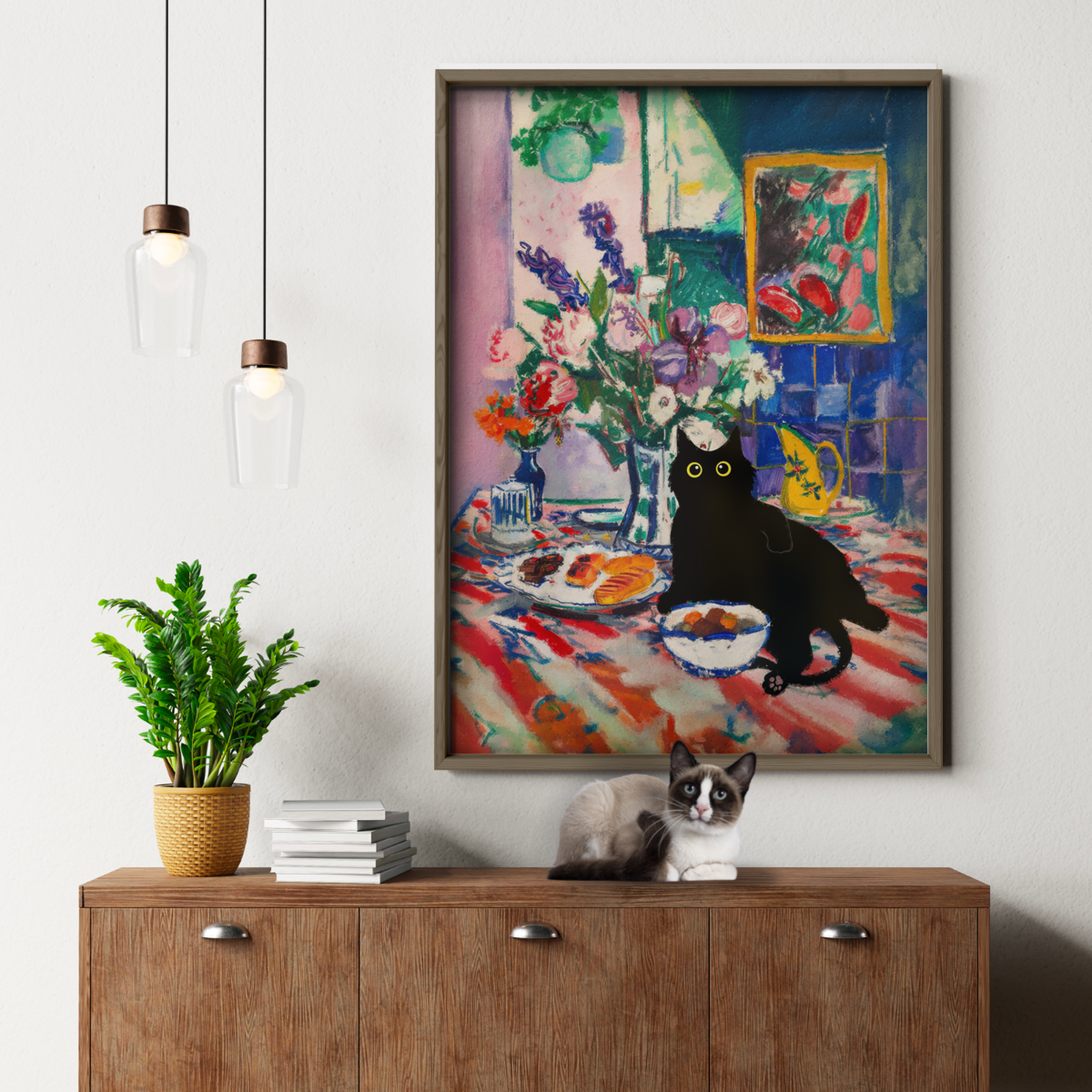 Cat Matisse Blue Interior