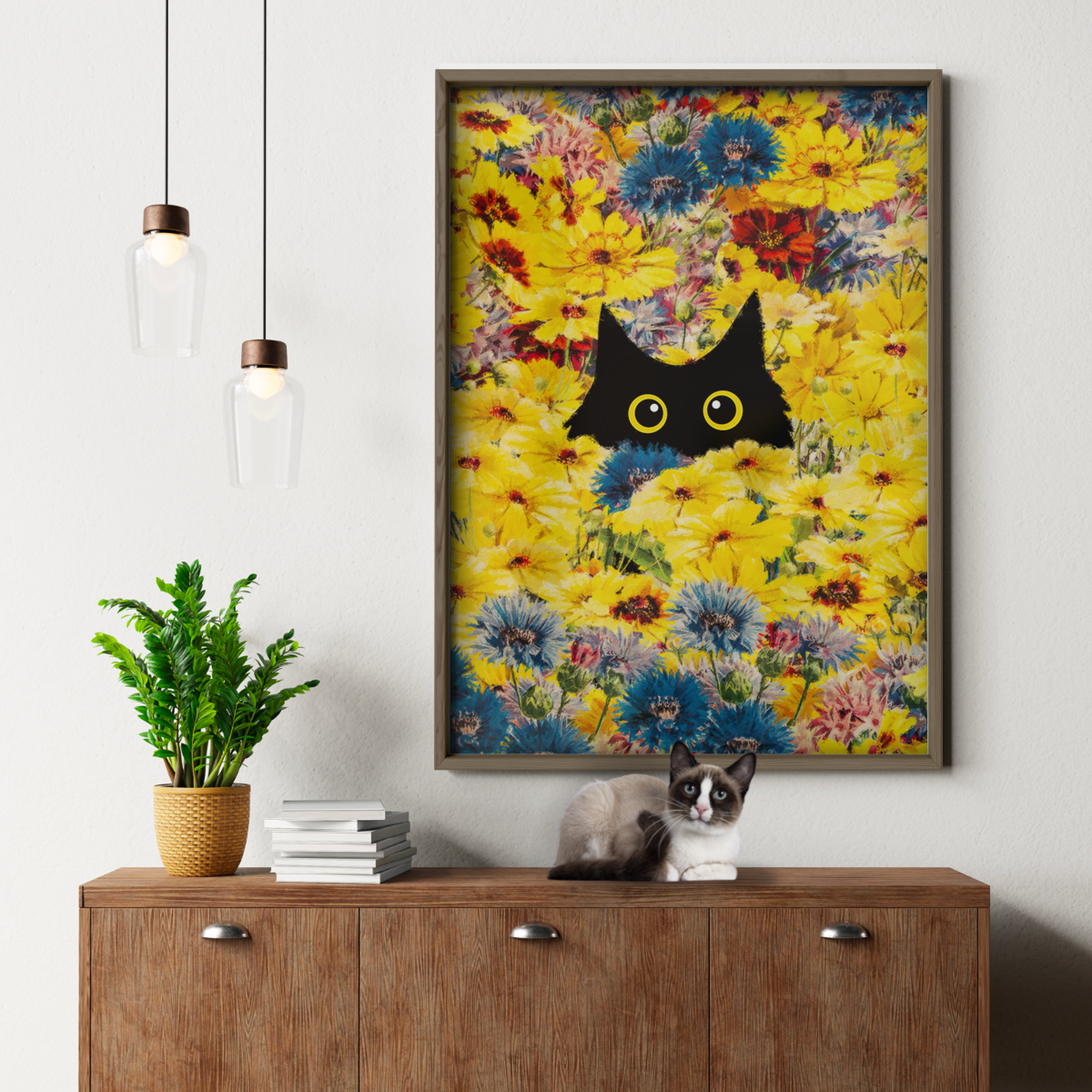 Cat Monet Chrysanthemums