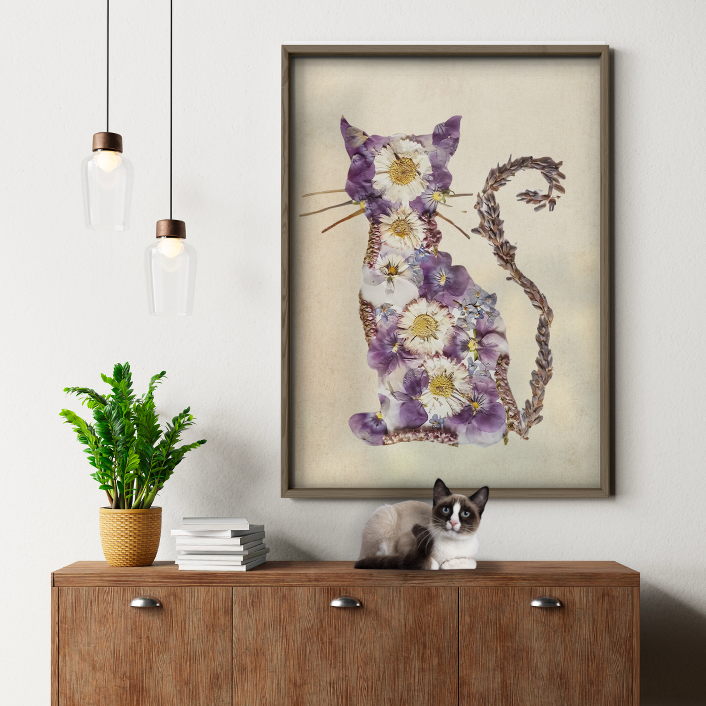 Cat Nature Flower 4 6