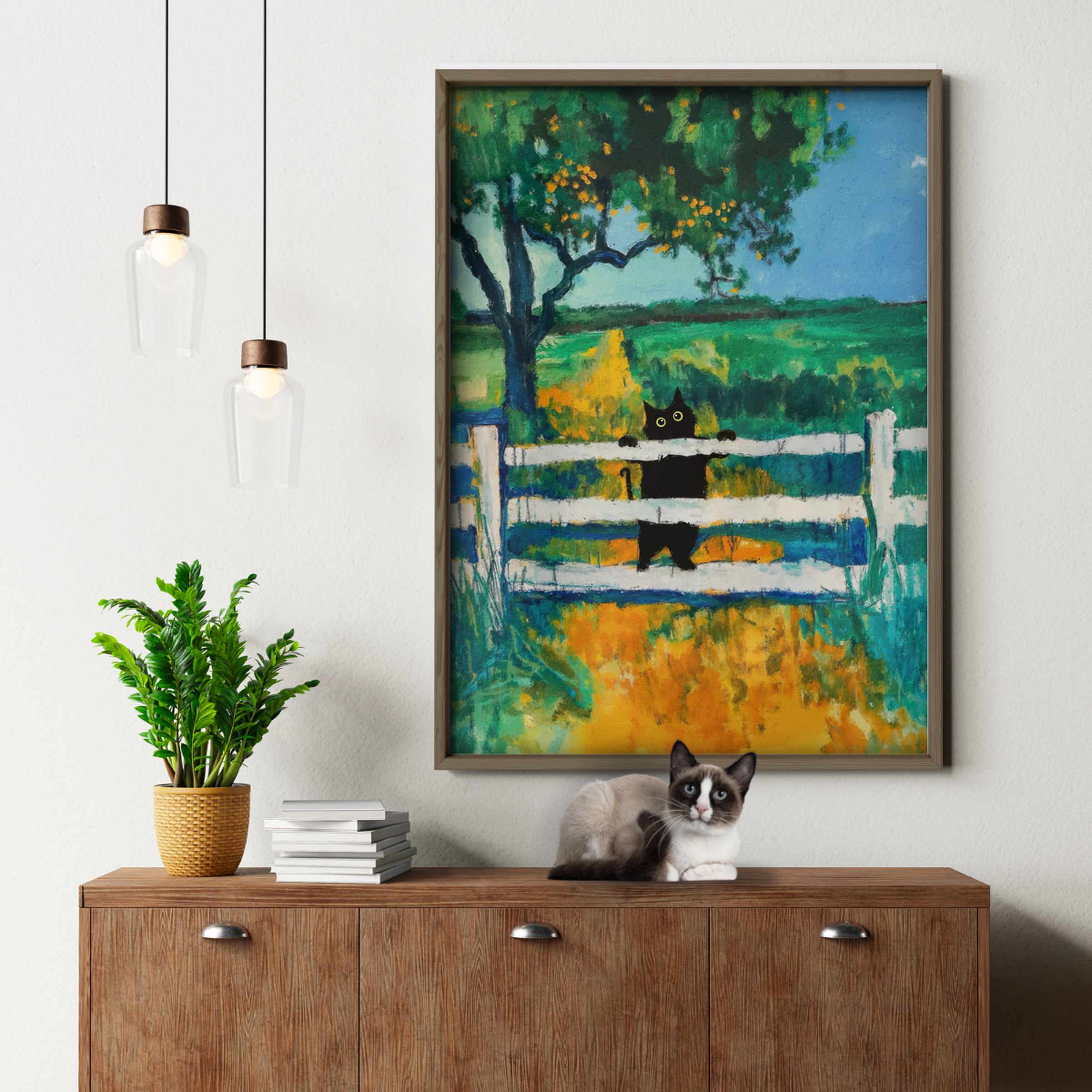 Cat On A Countryside Fence