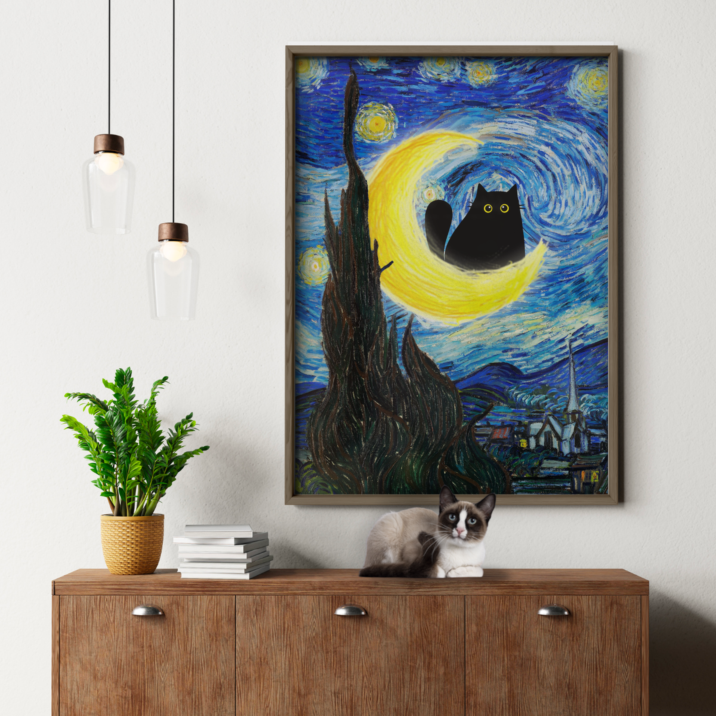 Cat Starry Night 1 2
