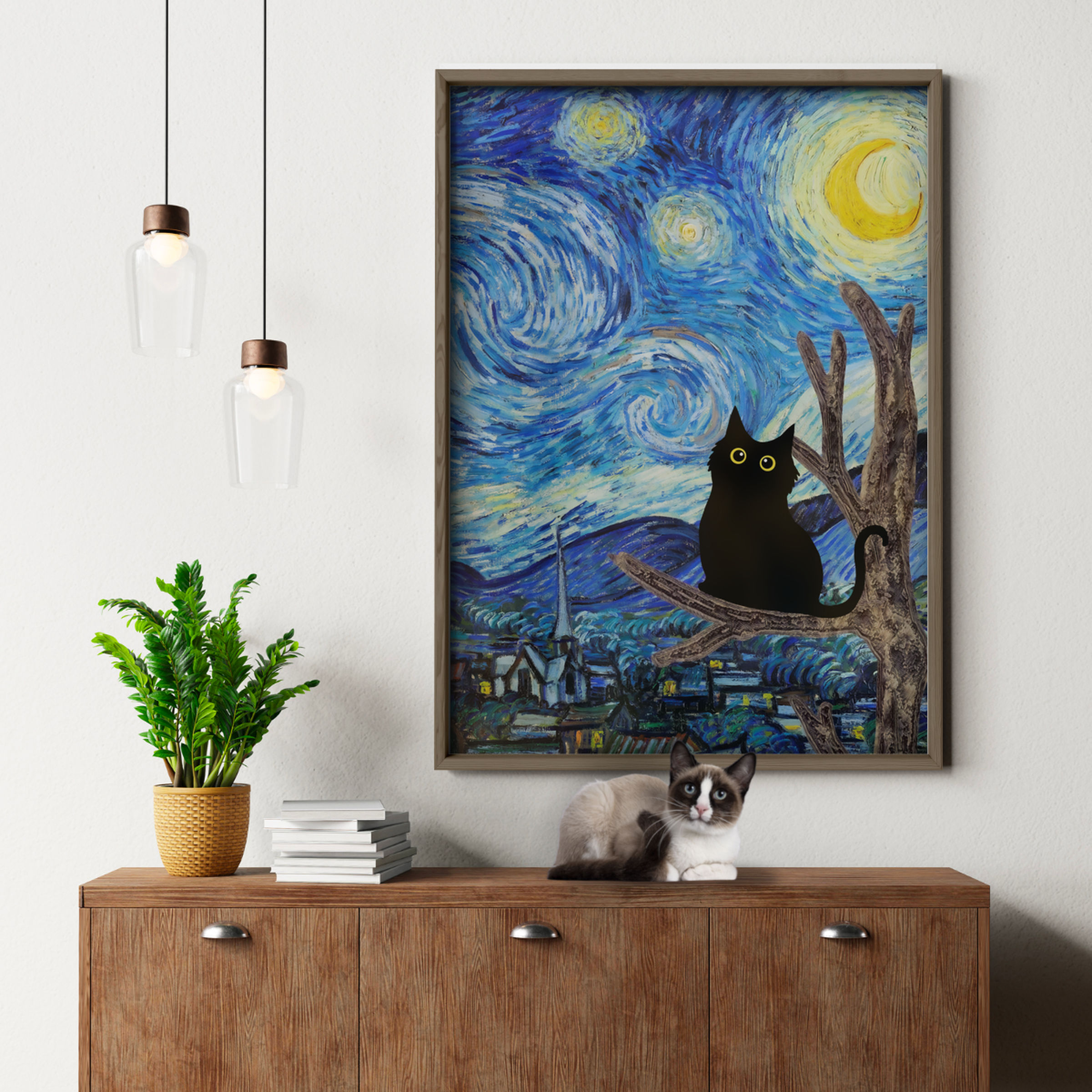 Cat Starry Night 2 2