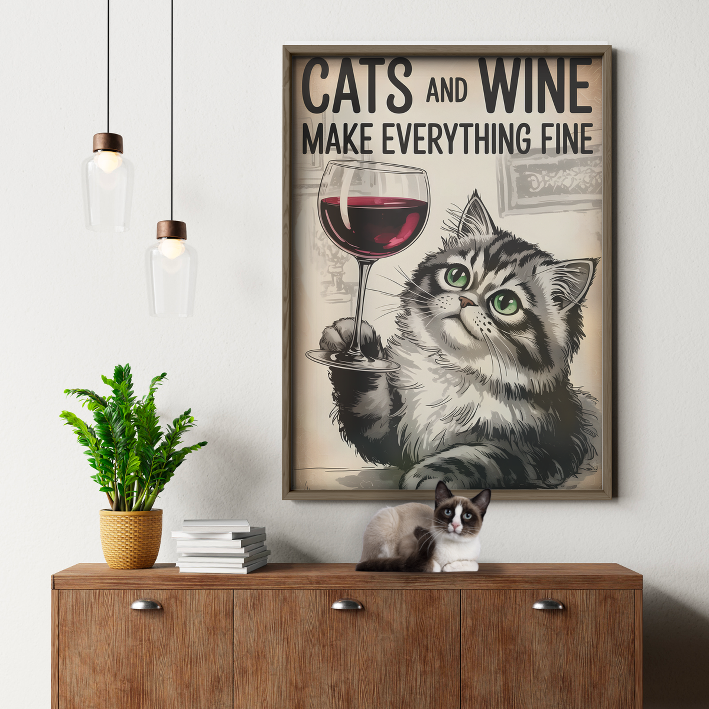 Cats Wine Everything Fine