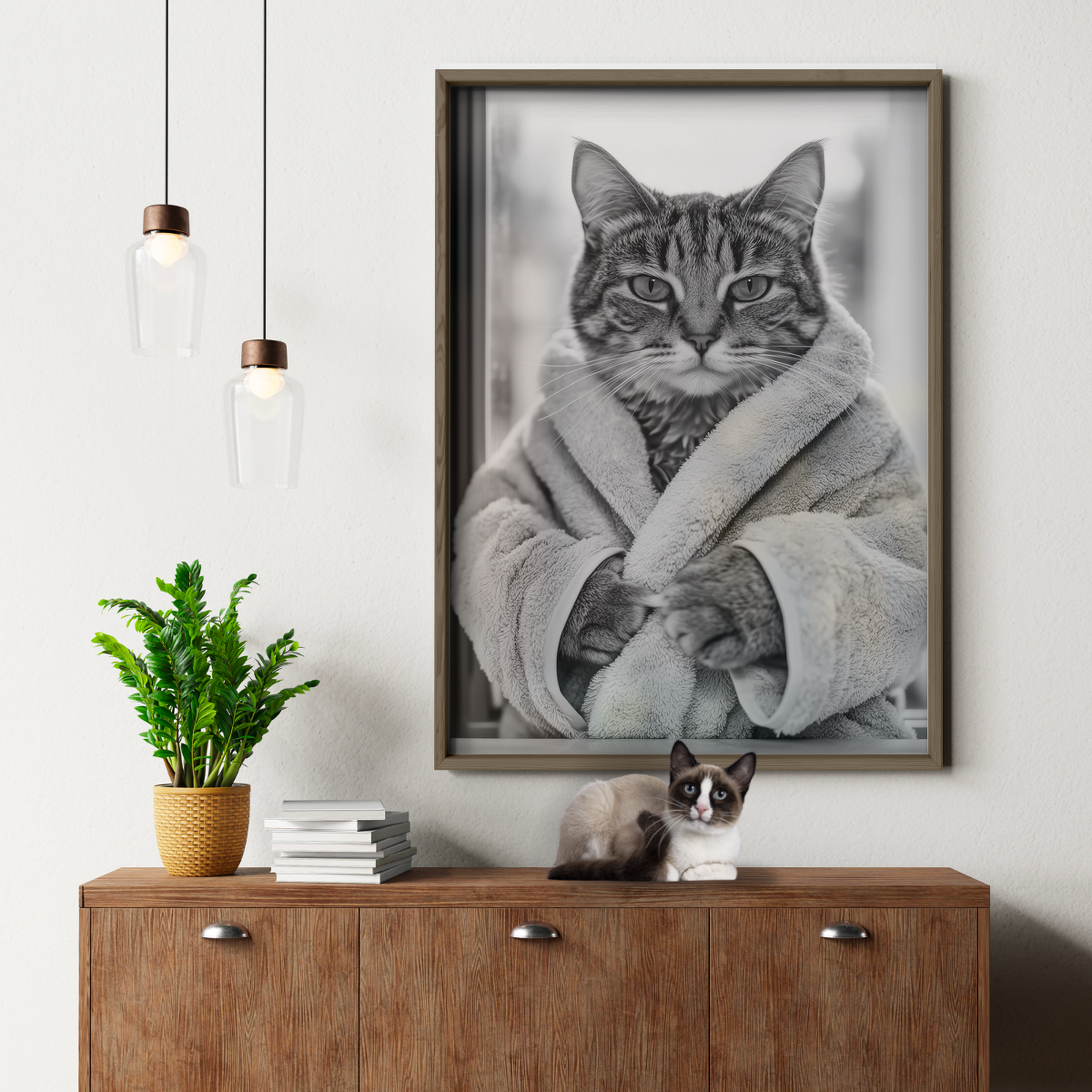 Cozy Cat Bathrobe Look