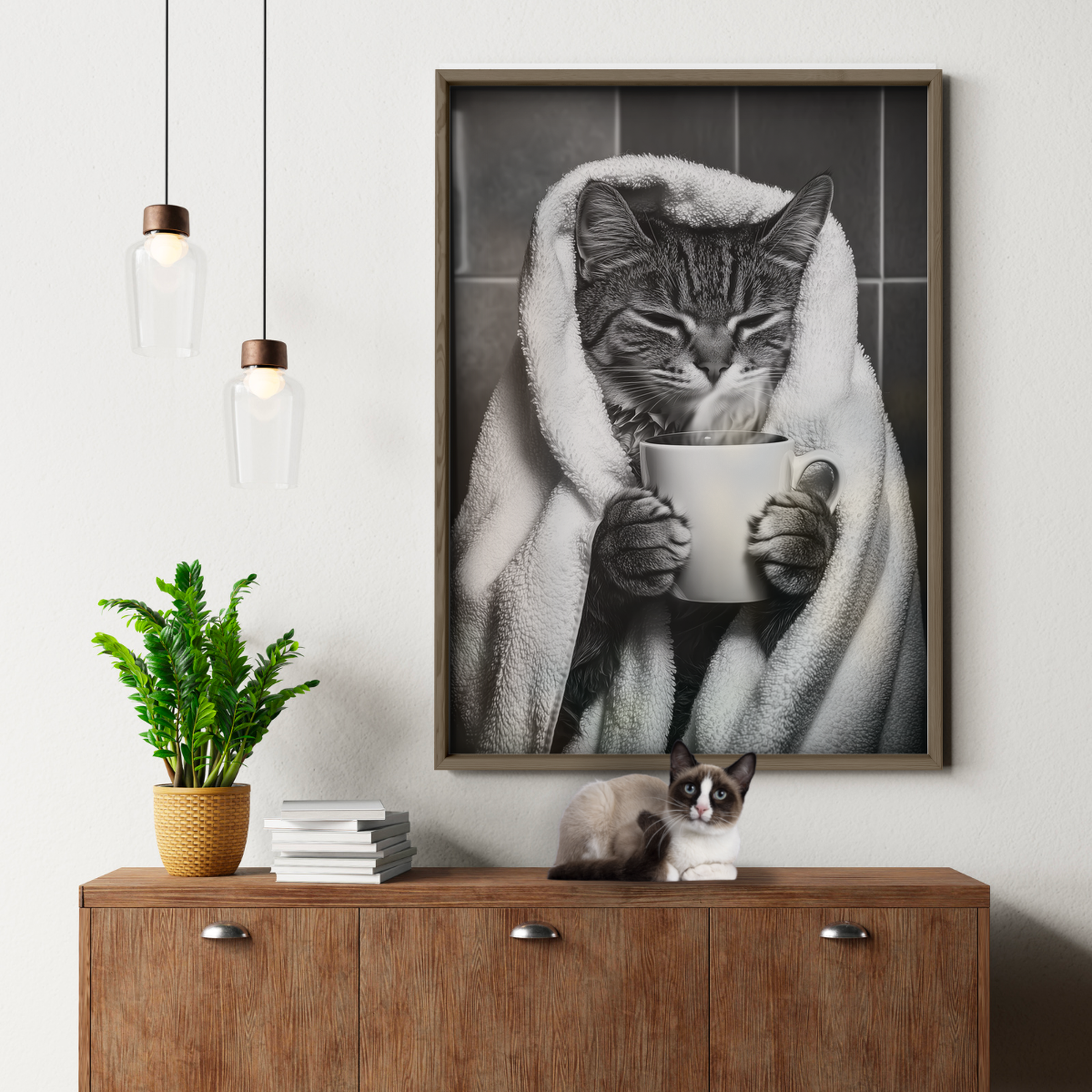 Cozy Cat Coffee Time