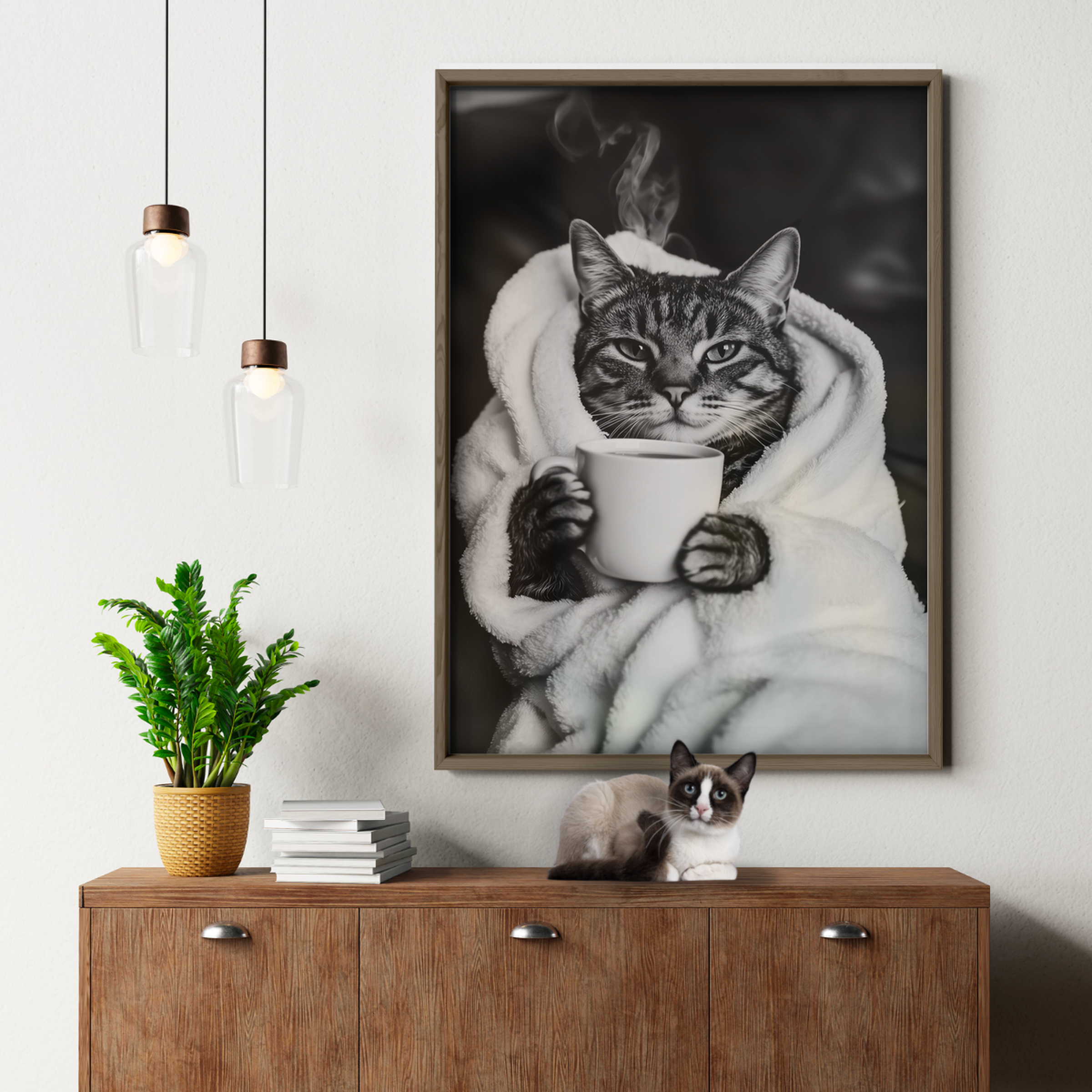 Cozy Cat Morning Coffee