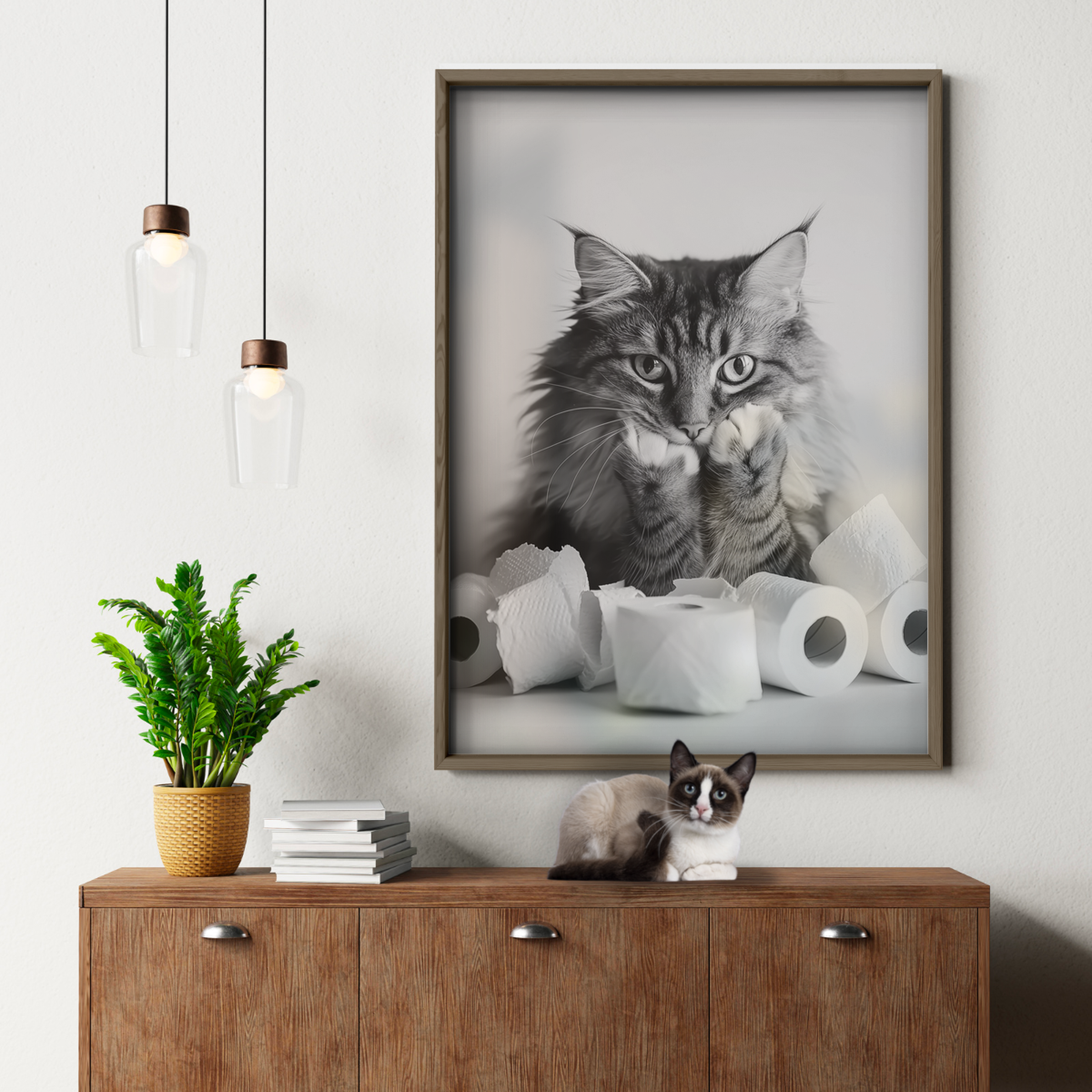 Cozy Cat Paper Trouble