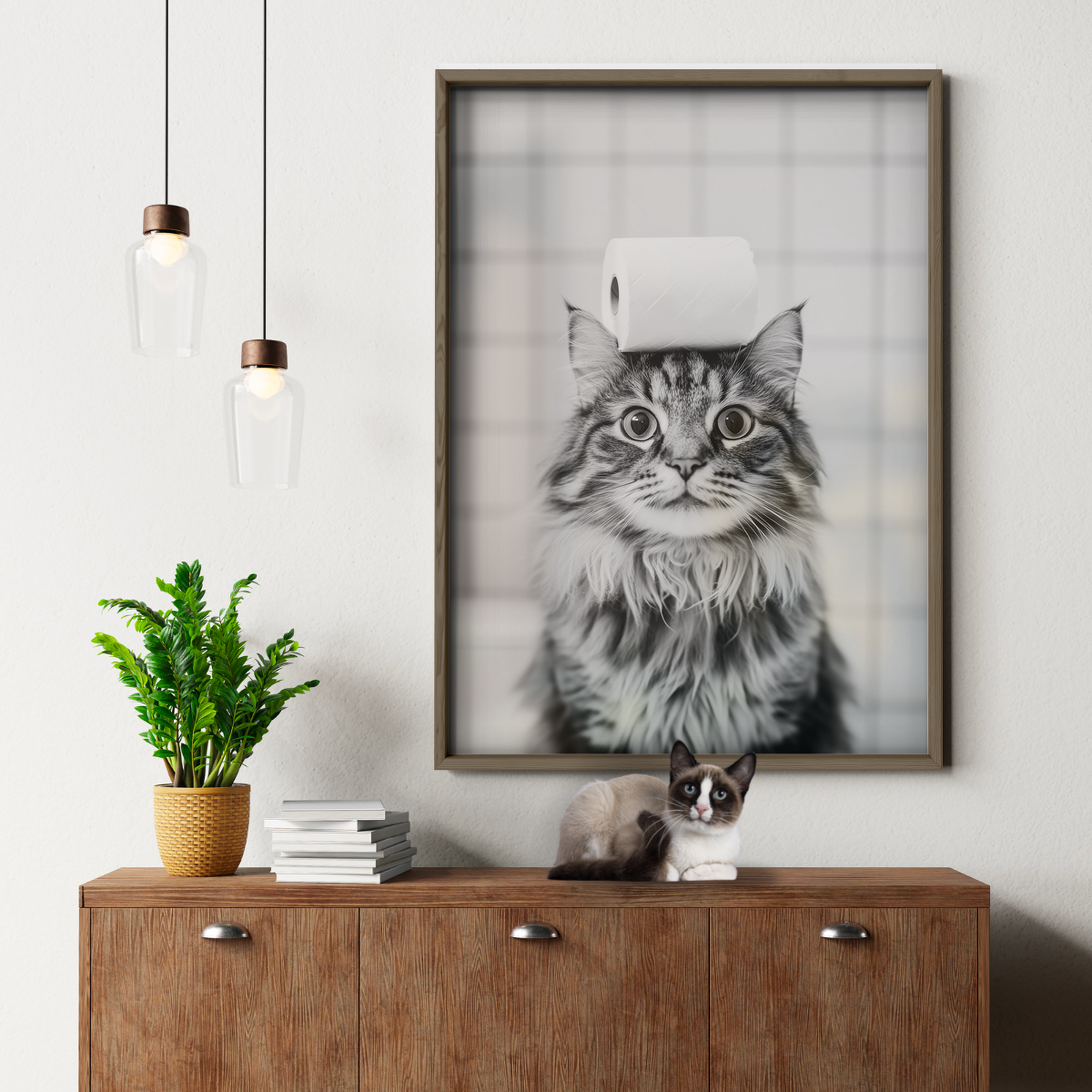 Cozy Cat Toilet Paper Look