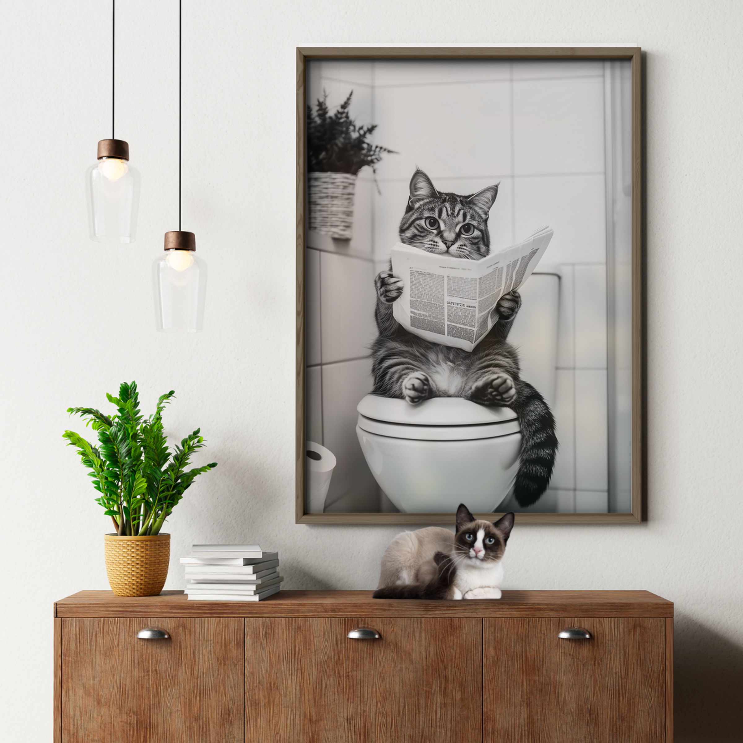 Cozy Cat Toilet Reading 2