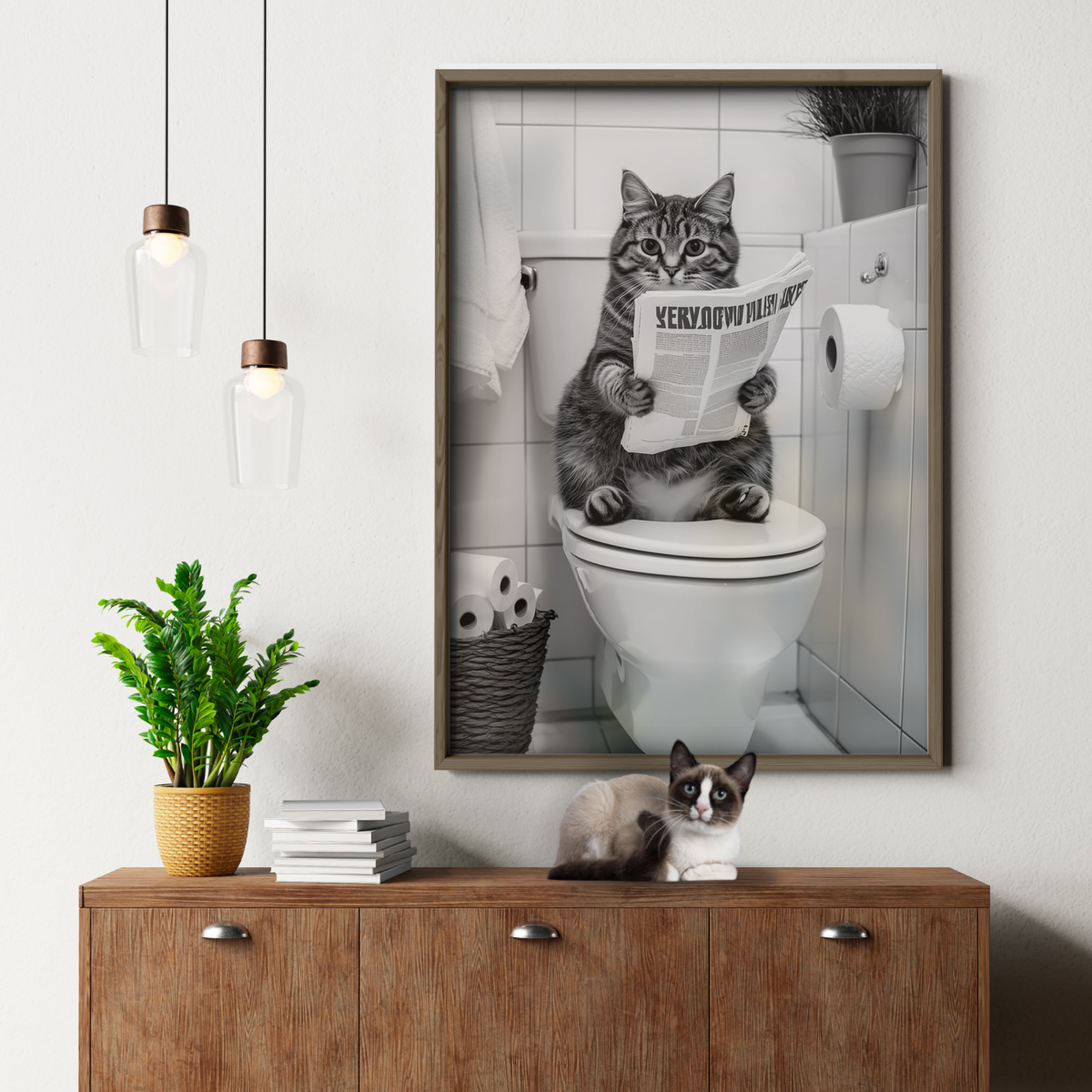 Cozy Cat Toilet Reading 3