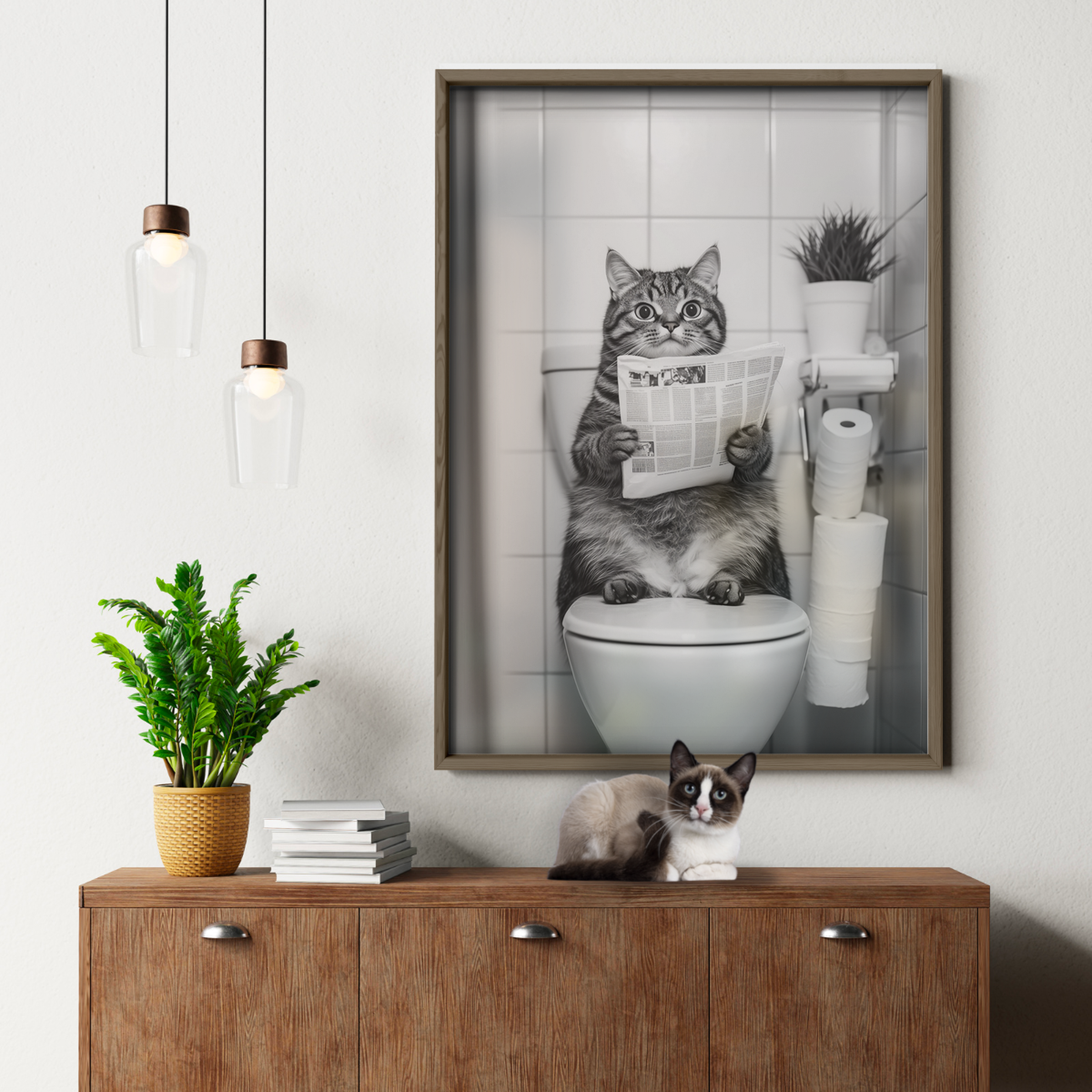 Cozy Cat Toilet Time