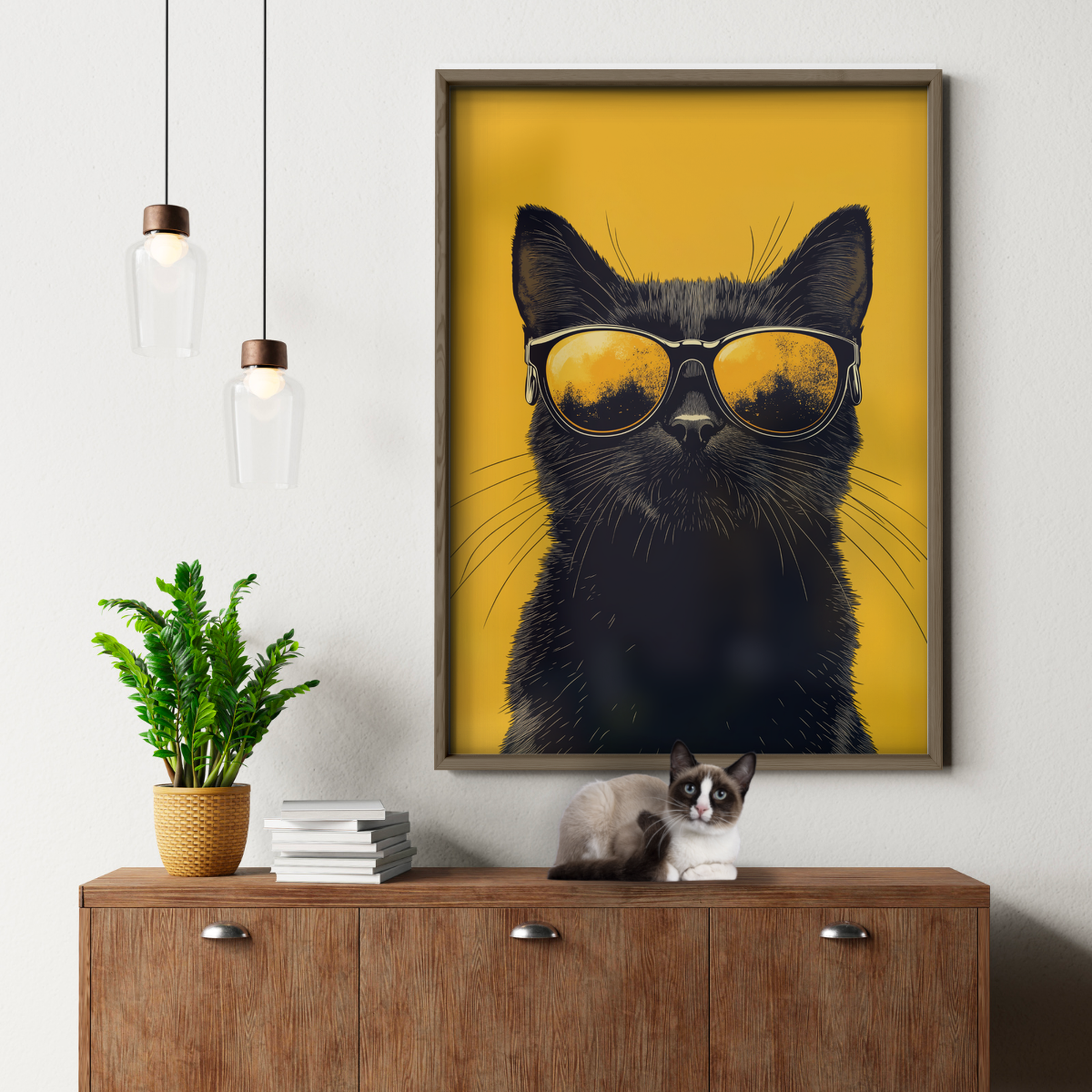 Groovy Black Cat Yellow