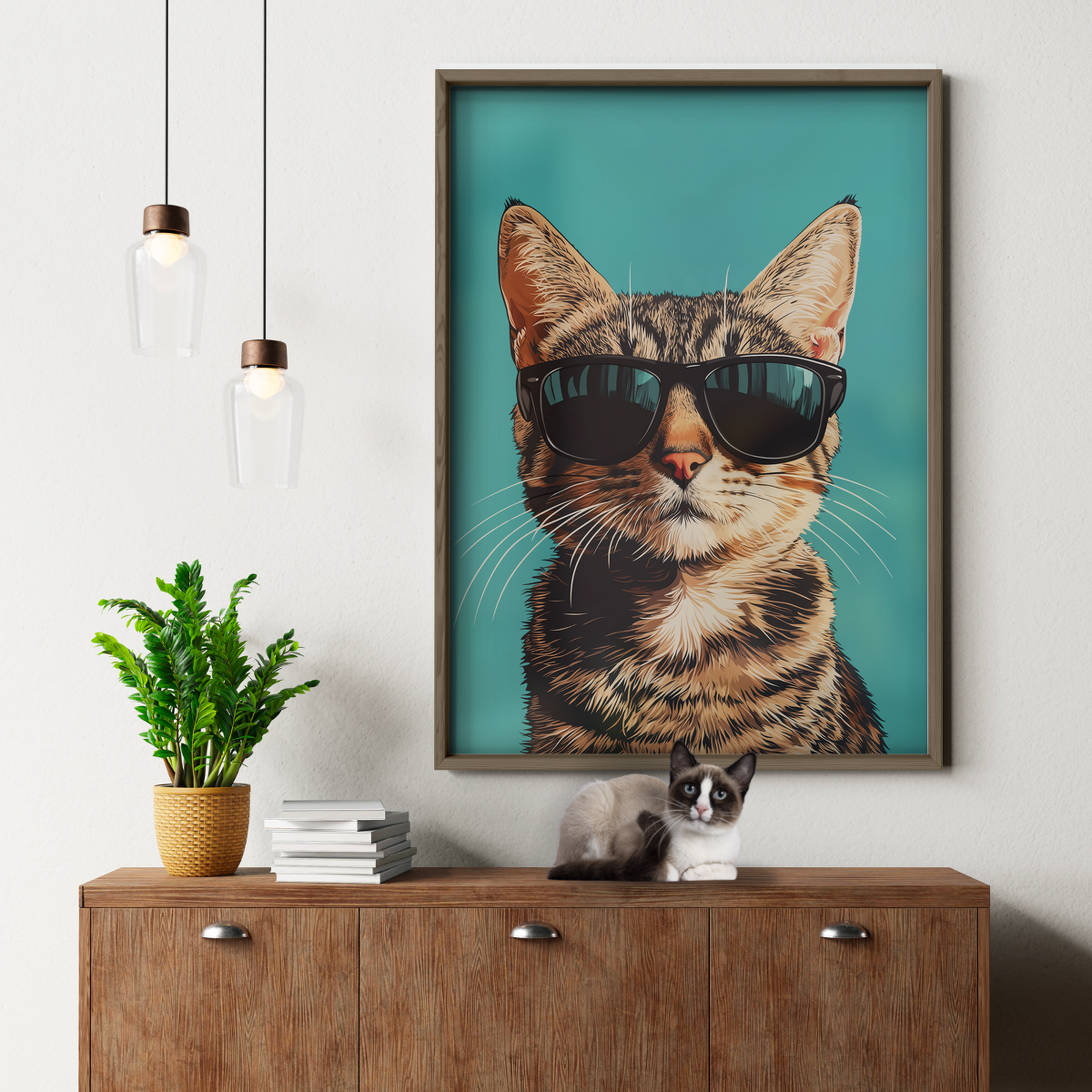 Groovy Cat Black Glass
