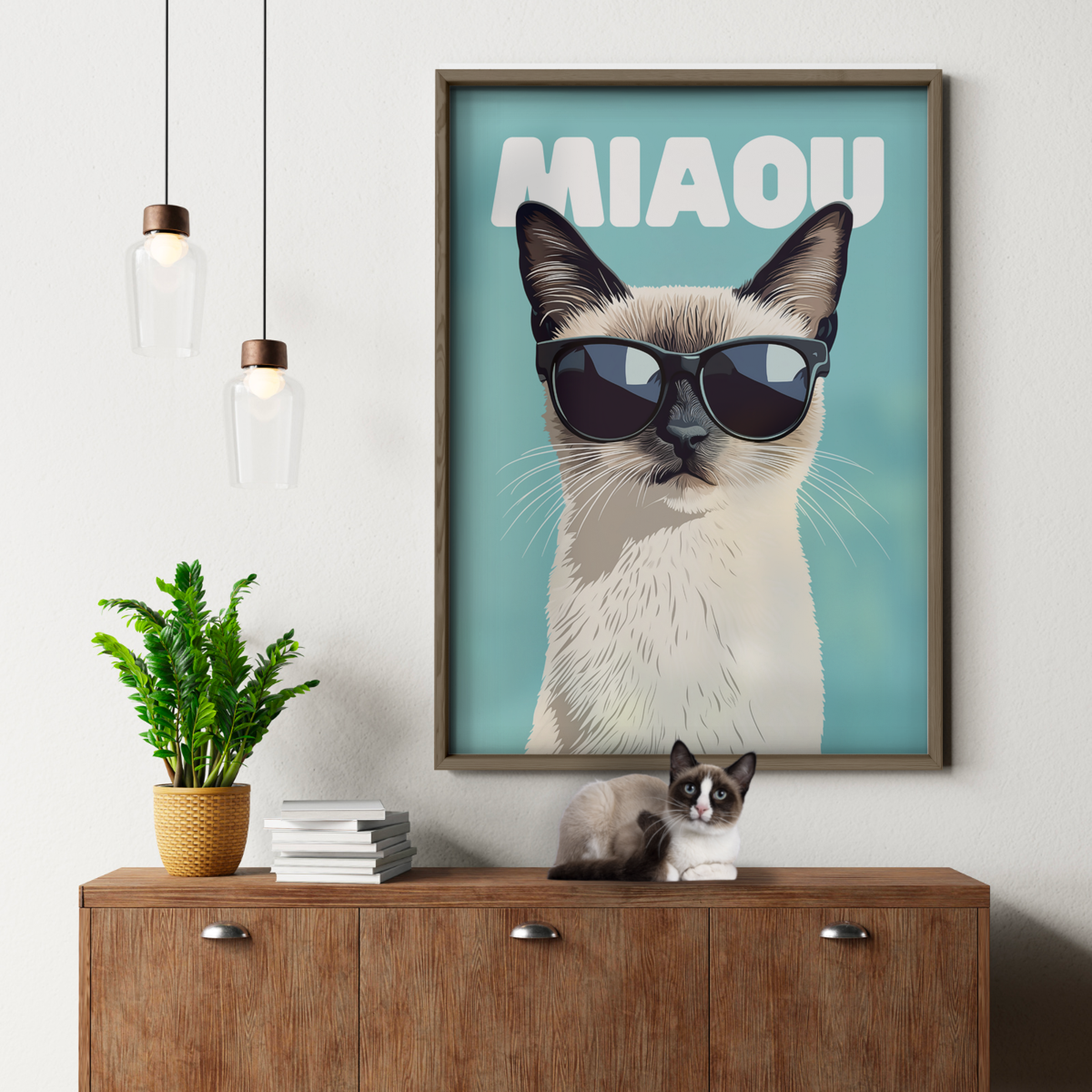 Groovy Cat Cyan Miaou