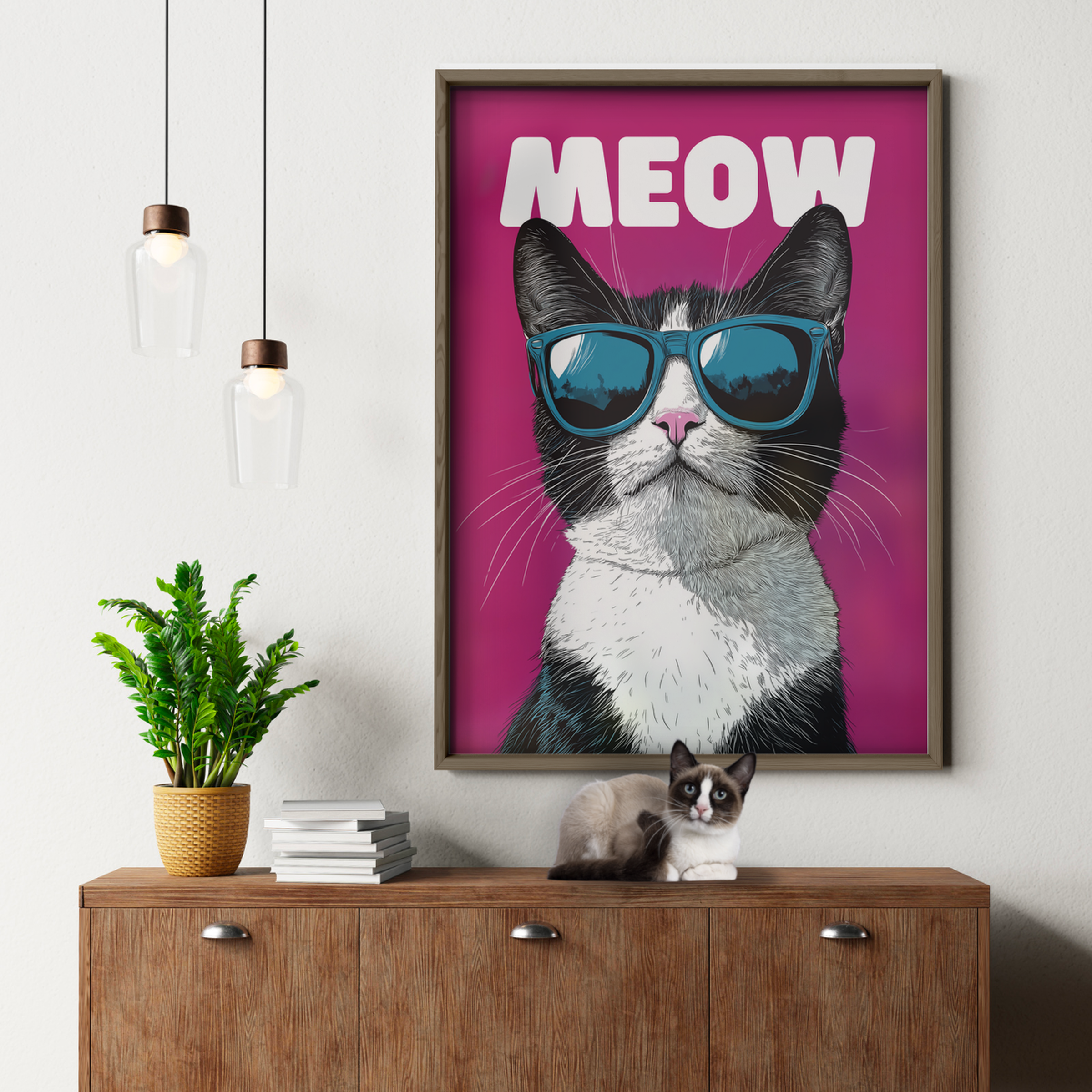 Groovy Cat Magenta Meow