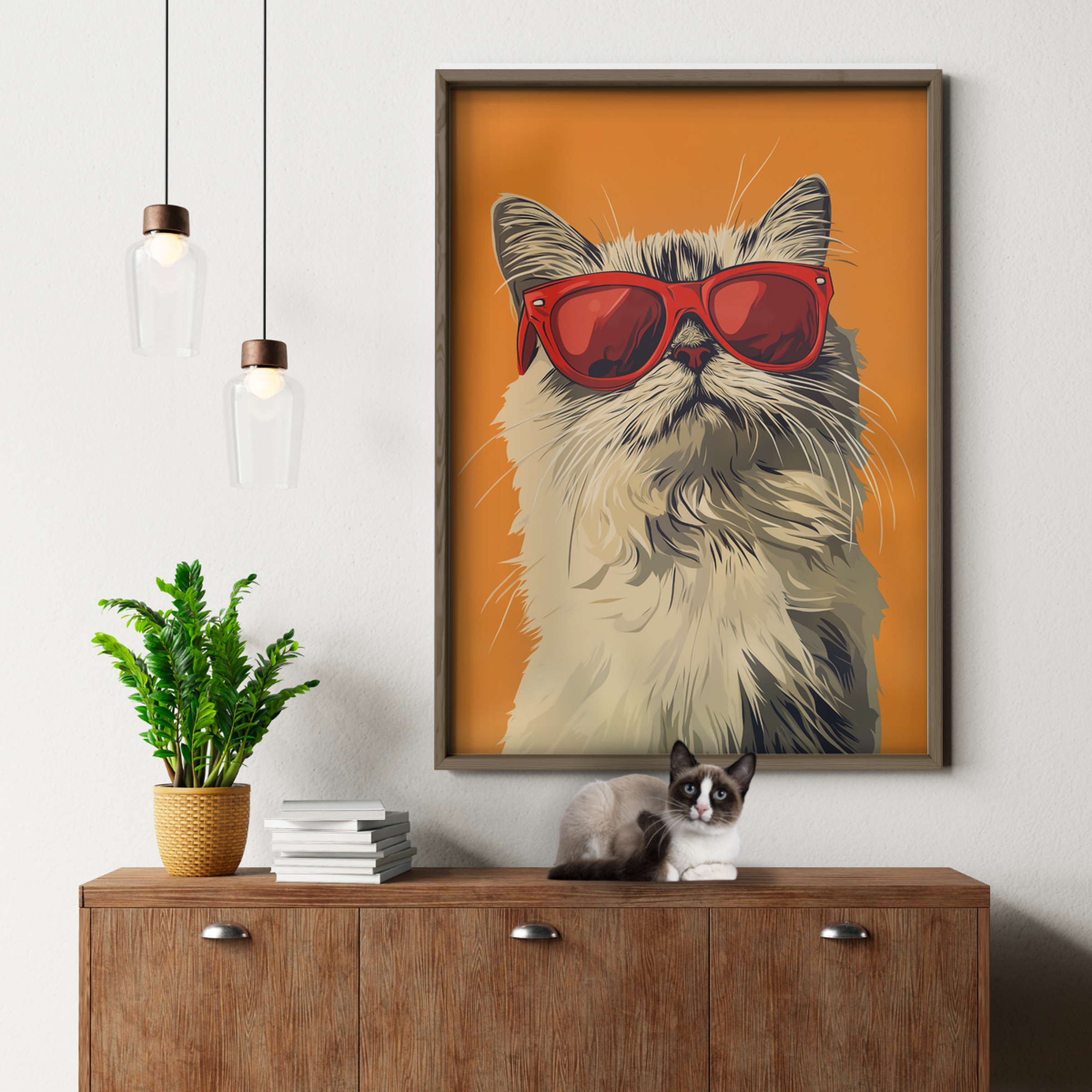 Groovy Cat Red Glass