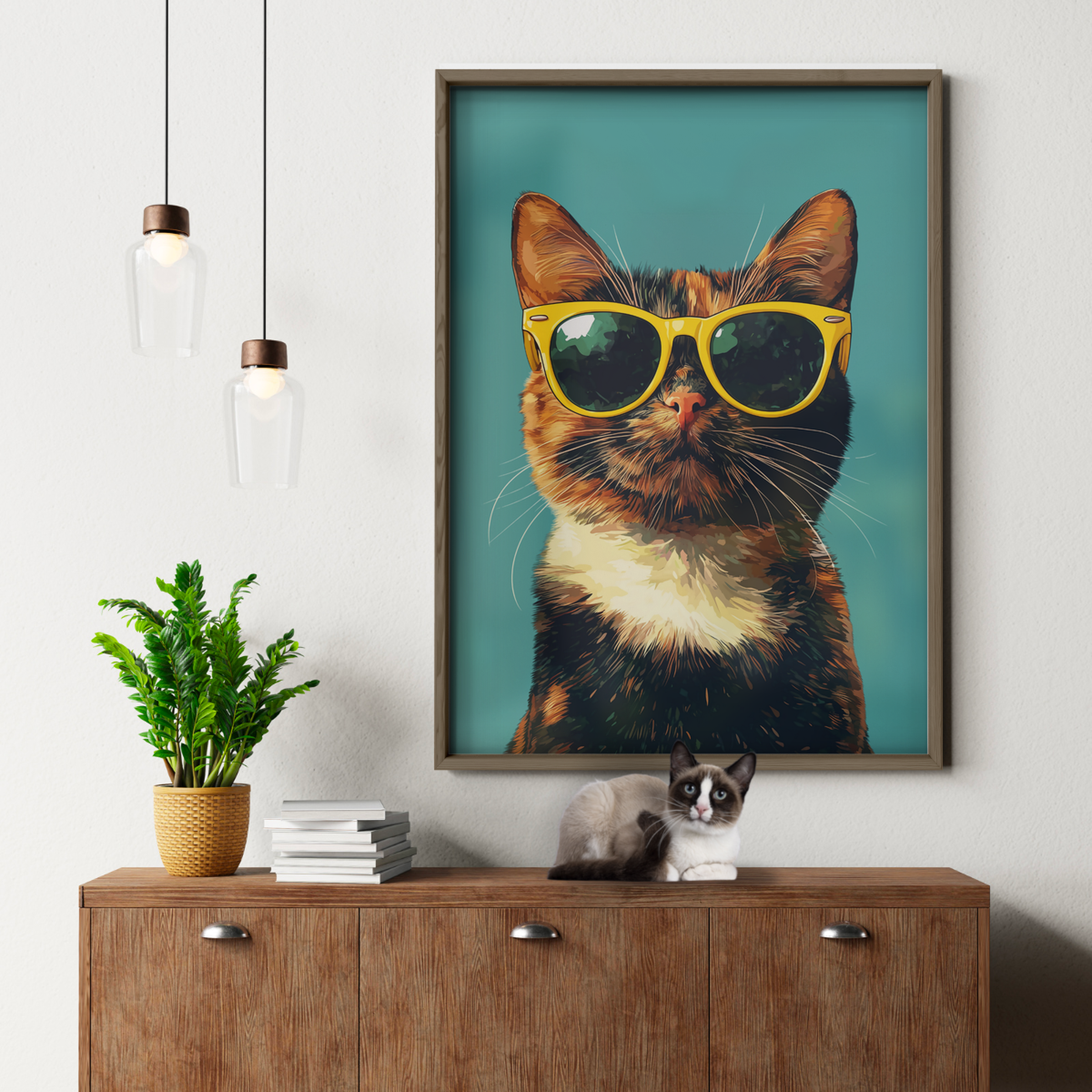 Groovy Cat Yellow Glass